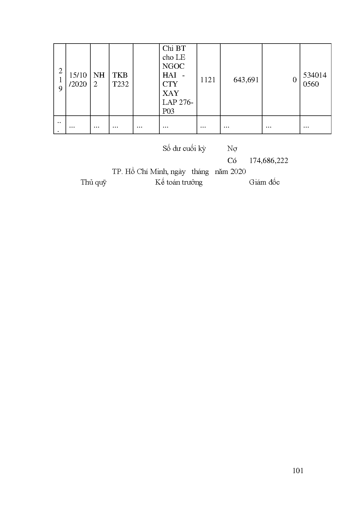 Đồ án tốt nghiệp - Kế toán vốn bằng tiền và khoản phải thu khách hàng, phải trả người bán TCTBHPSG - Trang 115