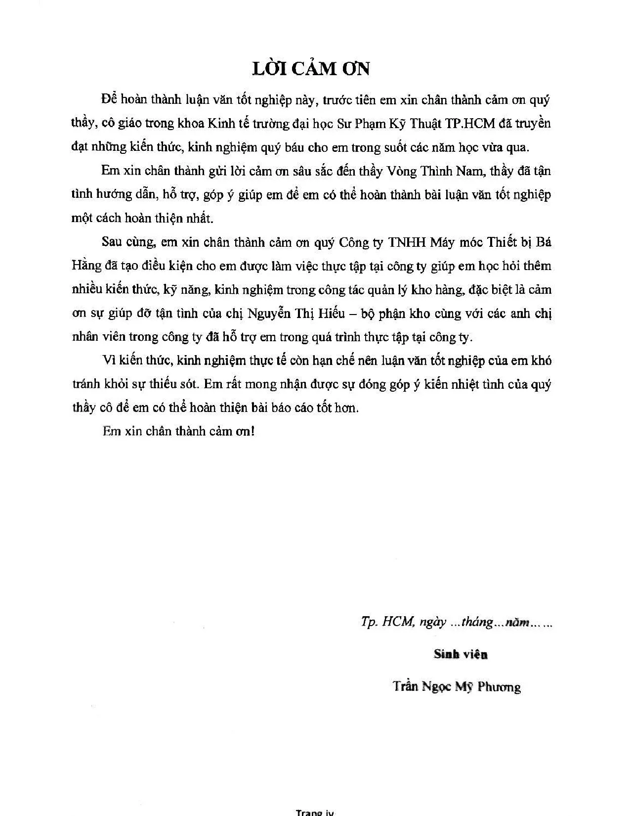 Đồ án tốt nghiệp - Hoàn thiện công tác quản trị kho hàng tại công ty TNHH Máy Móc Thiết Bị Bá Hằng - Trang 2