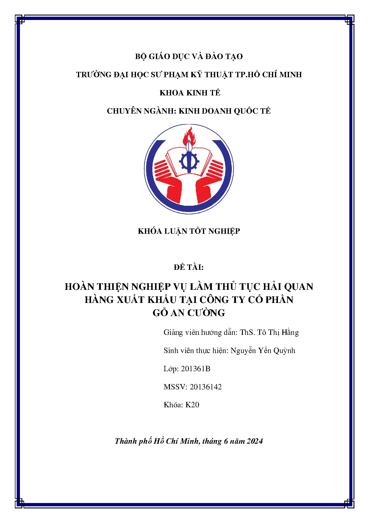 Đồ án tốt nghiệp - Hoàn thiện nghiệp vụ làm thủ tục hải quan hàng xuất khẩu tại Công ty cổ phần GAC