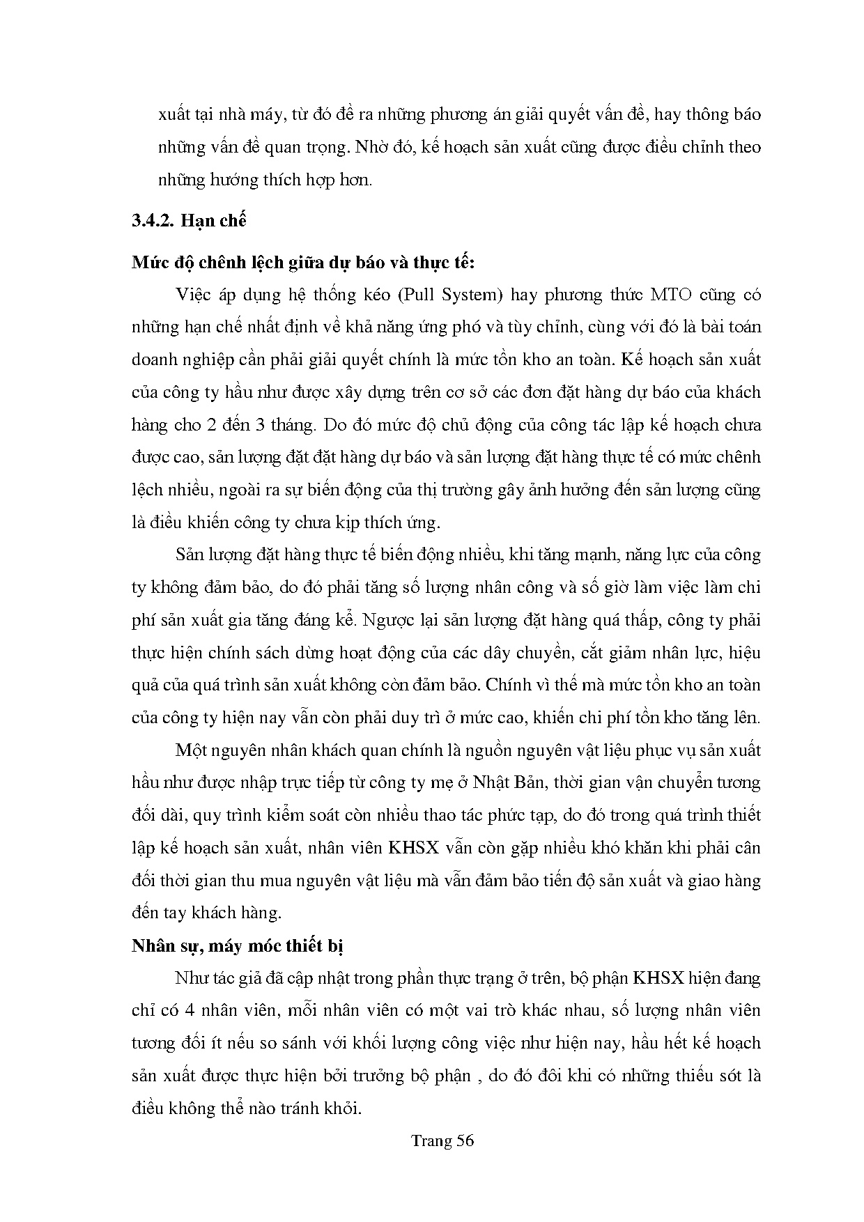 Đồ án tốt nghiệp - Hoàn thiện công tác lập kế hoạch sản xuất tại Công ty TNHH Maruei Việt Nam P - Trang 66