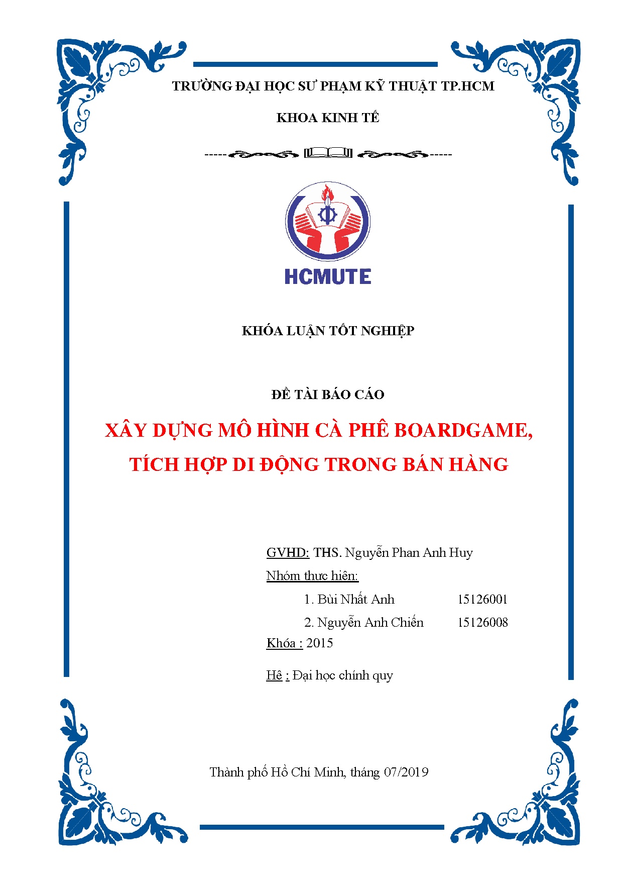 Đồ án tốt nghiệp - Xây dựng mô hình cà phê Boardgame, tích hợp di động trong bán hàng