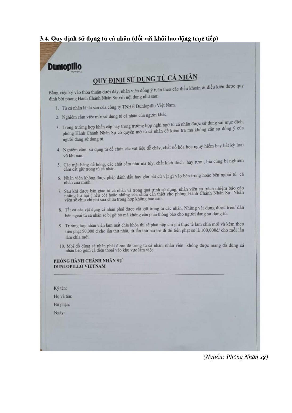 Đồ án tốt nghiệp - Hoàn thiện công tác tuyển dụng nhân sự tại Công ty TNHH Dunlopillo Việt Nam - Trang 92