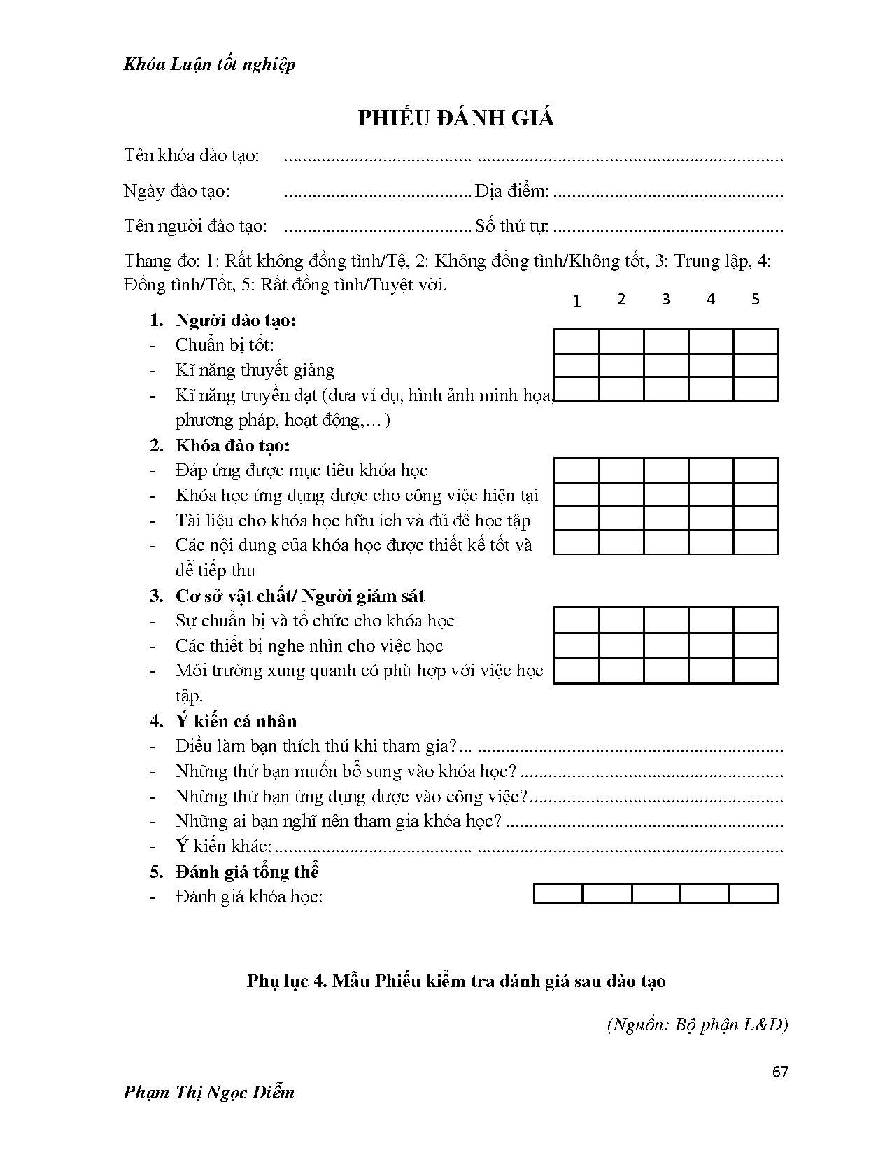 Đồ án tốt nghiệp - Hoàn thiện công tác đào tạo nguồn nhân lực tại công ty TNHH nhà máy bia HVN - Trang 78