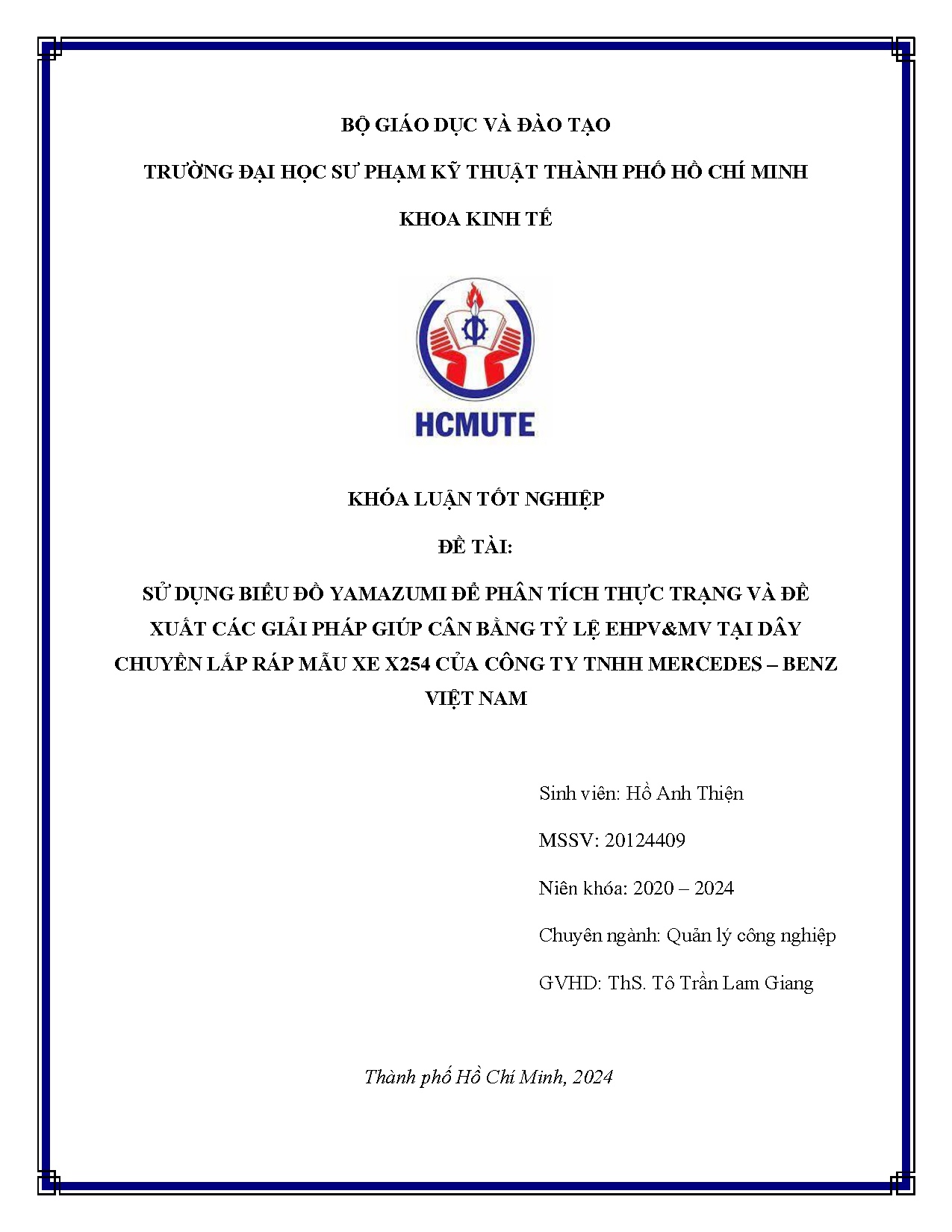 Đồ án tốt nghiệp - Sử dụng biểu đồ Yamazumi để phân tích thực trạng và ĐXCGPGCBTLETDCLRMXXCCTTM - VN