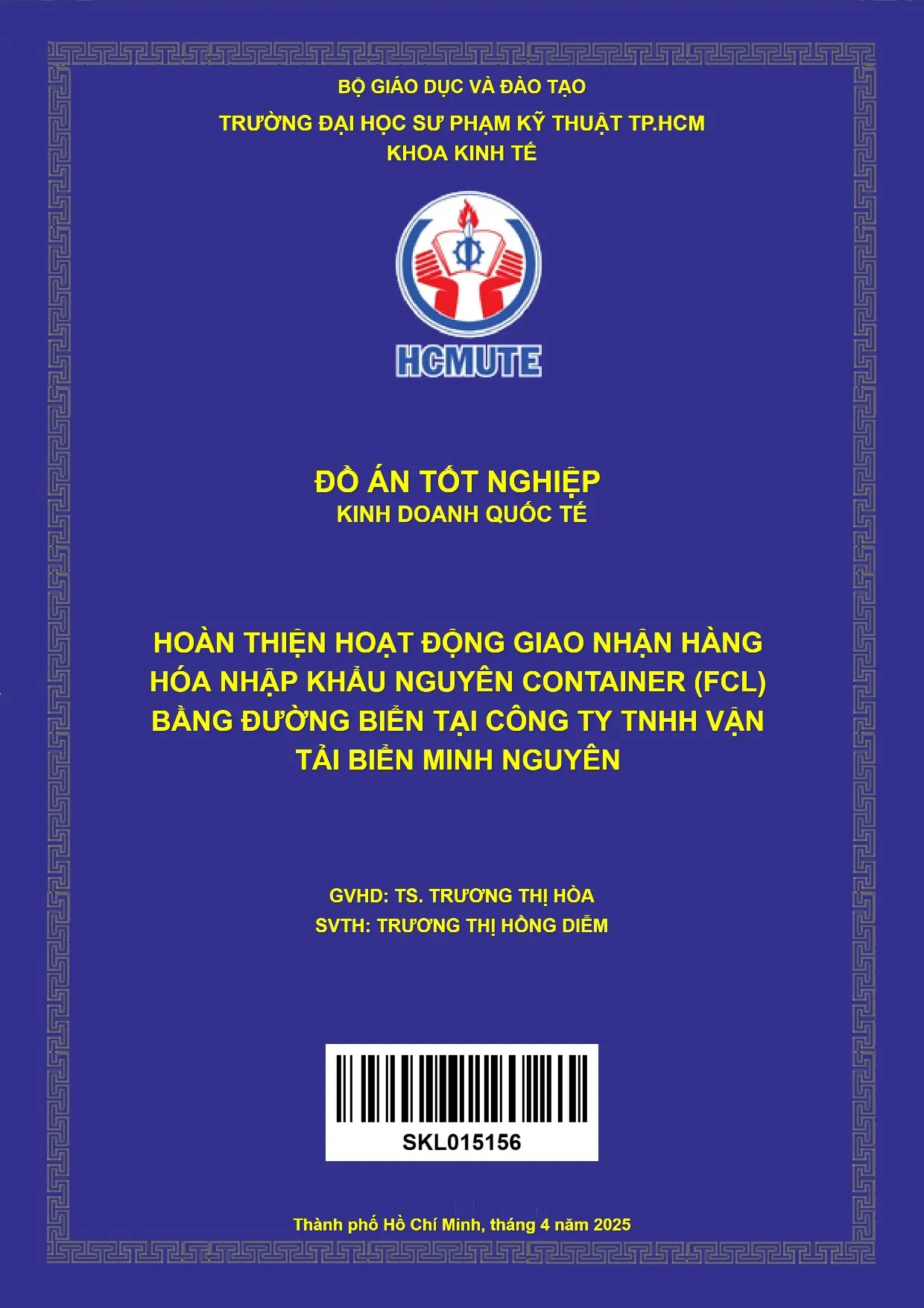 Đồ án tốt nghiệp - Hoàn thiện hoạt động giao nhận hàng hóa nhập khẩu nguyên container ( BĐBTCTTVTBMN