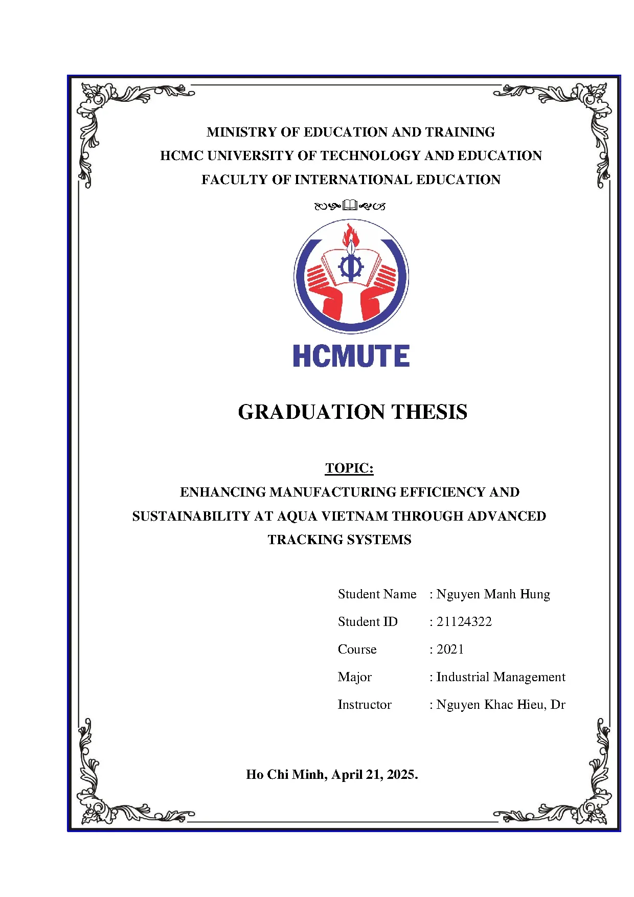 Đồ án tốt nghiệp - Enhancing manufacturing efficiency and sustainbility at AQUA VietNam through ATS