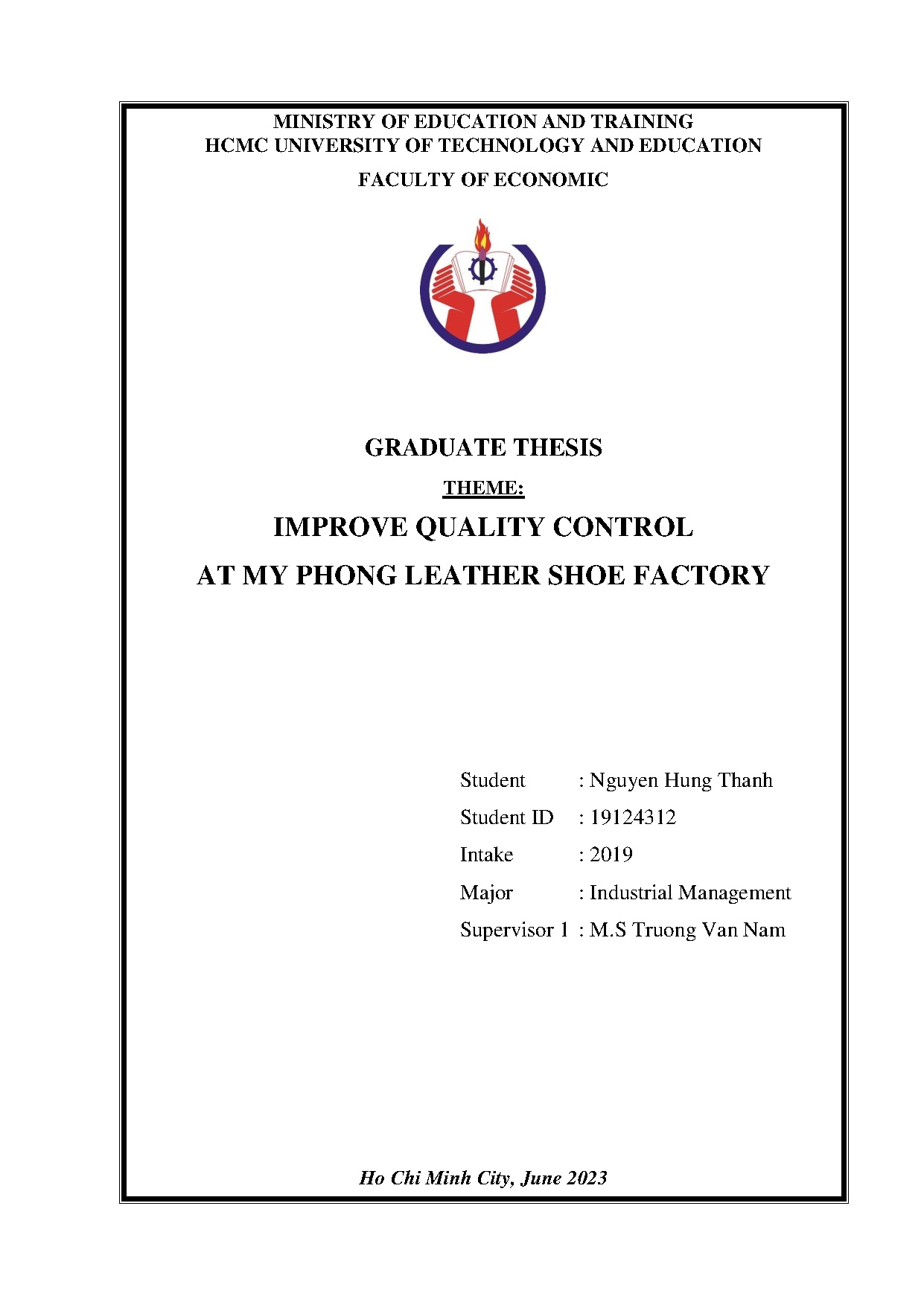 Đồ án tốt nghiệp - Improve quality control at My Phong leather shoe factory