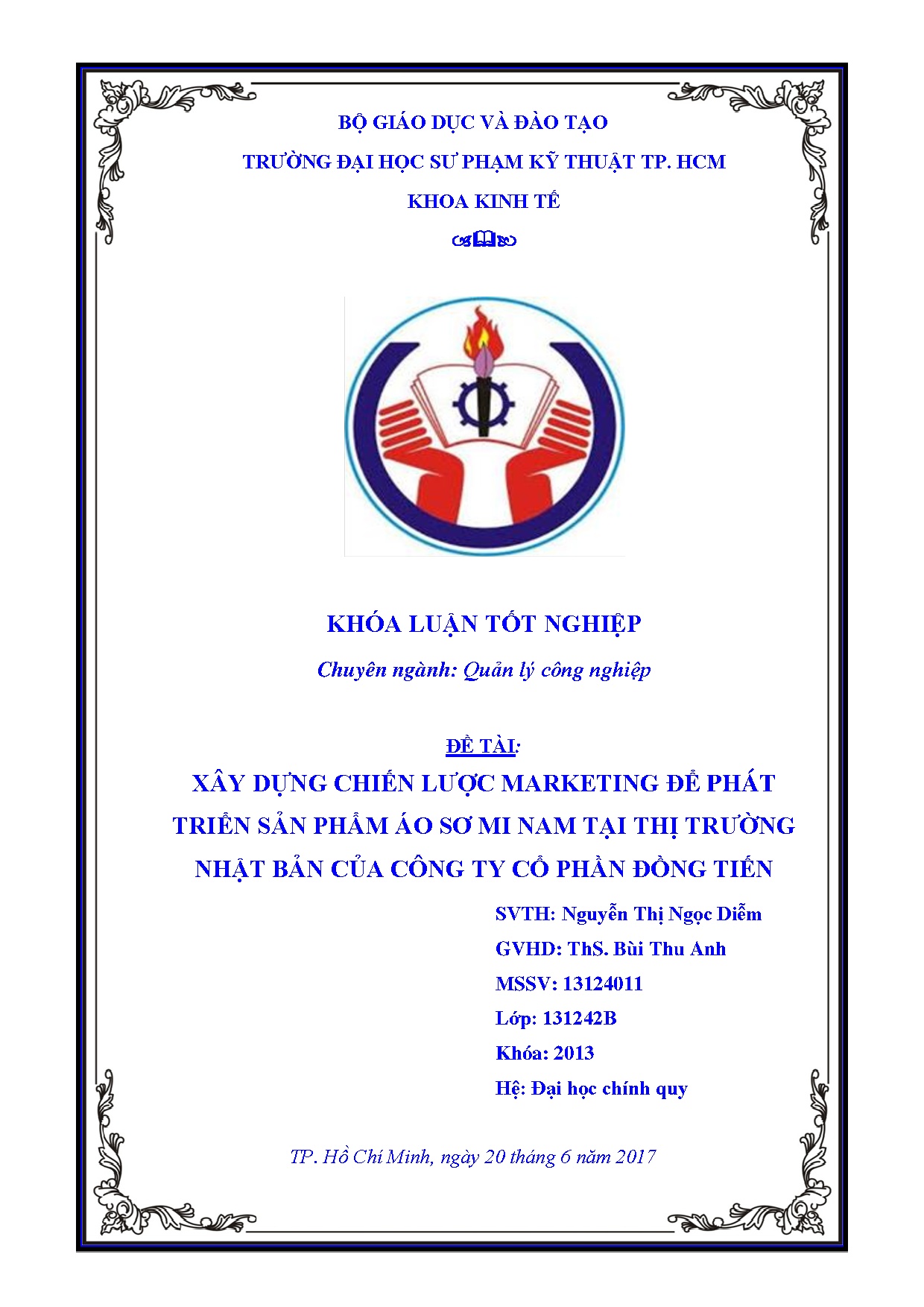 Đồ án tốt nghiệp - Xây dựng chiến lược Marketing để phát triển sản phẩm áo sơ mi nam tại TTNBCCTCPĐT