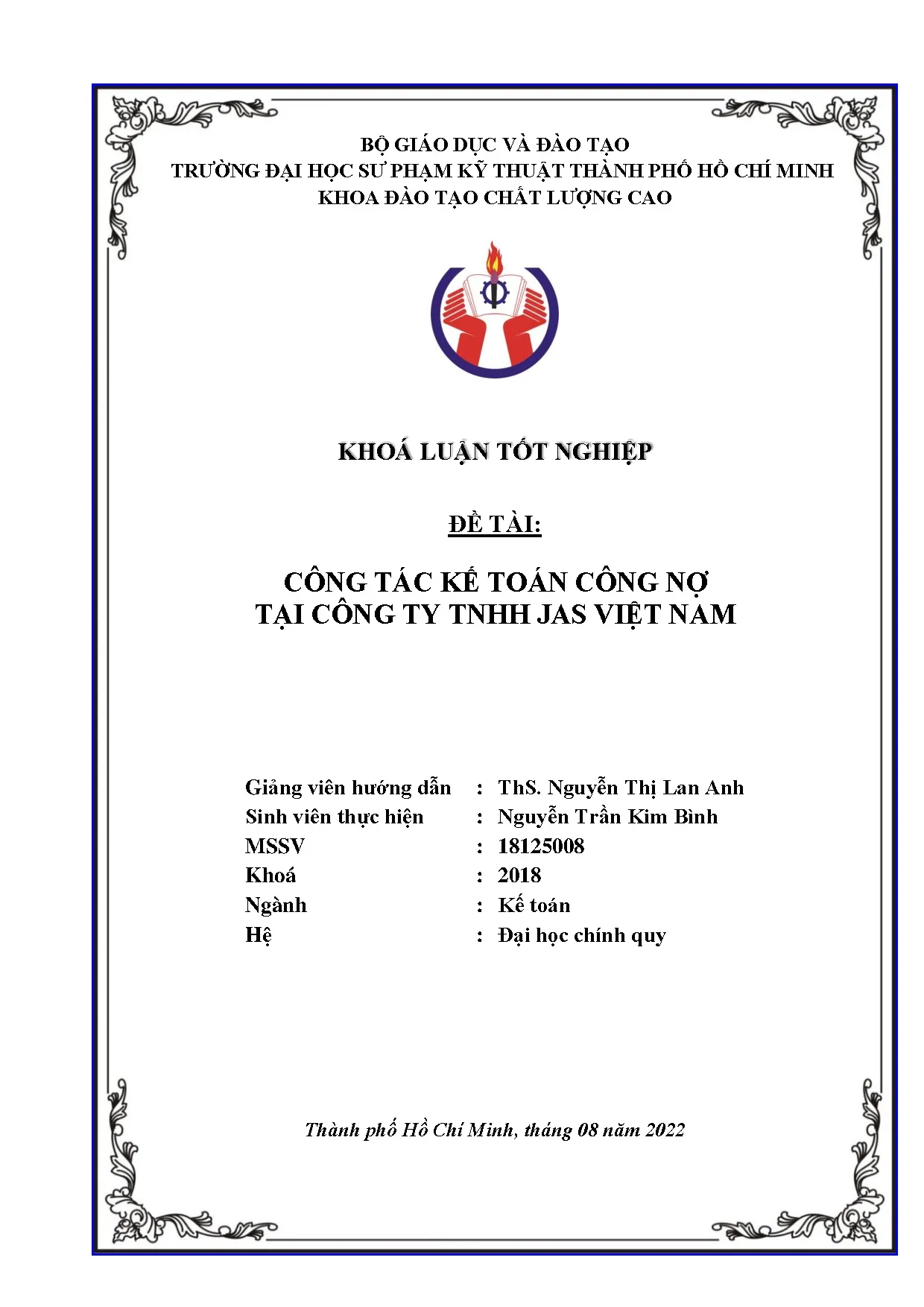 Đồ án tốt nghiệp - Công tác kế toán công nợ tại Công ty TNHH JAS Việt Nam