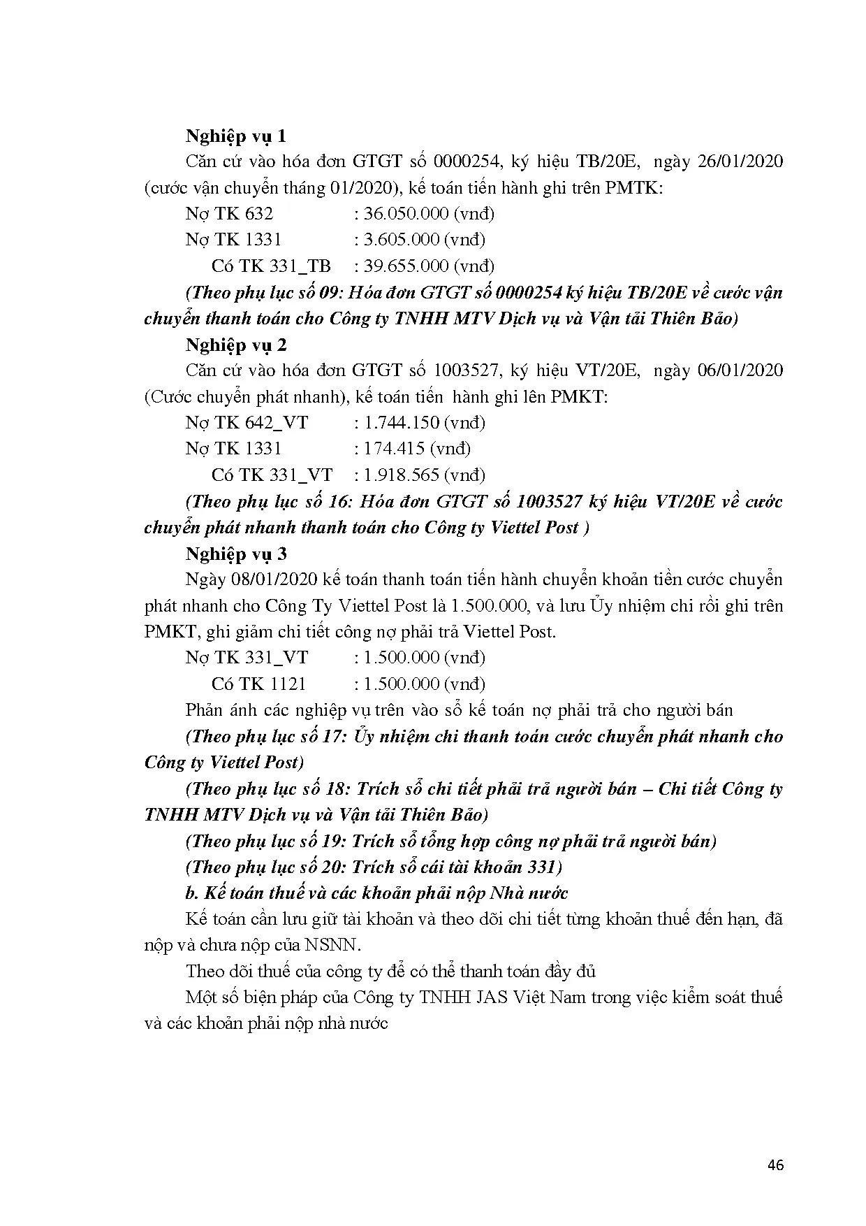 Đồ án tốt nghiệp - Công tác kế toán công nợ tại Công ty TNHH JAS Việt Nam - Trang 62