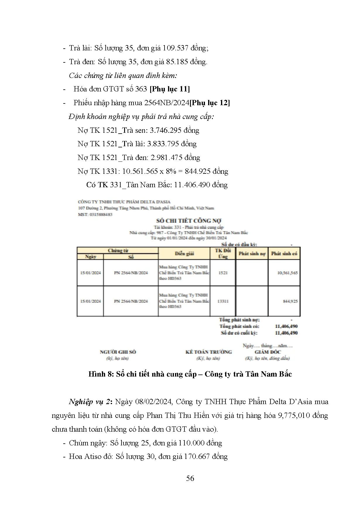 Đồ án tốt nghiệp - Kế toán công nợ tại công ty TNHH thực phẩm Delta D Asisa Việt Nam - Trang 67