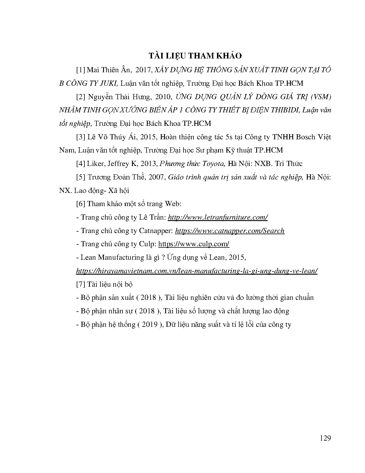 Đồ án tốt nghiệp - Nâng cao công tác thực tiễn lean tại khu vực may của công ty TNHHSX-TM-DV LTCNBD - Trang 148