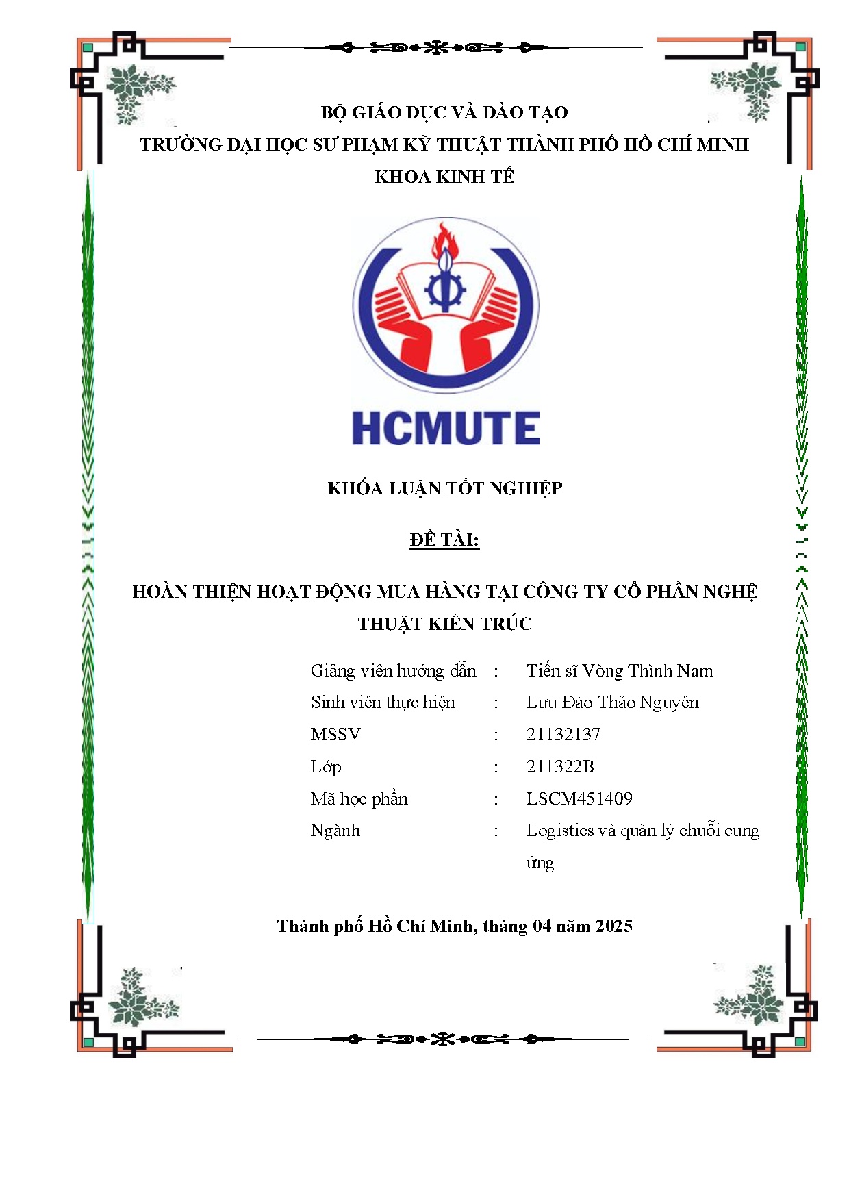 Đồ án tốt nghiệp - Hoàn thiện hoạt động mua hàng tại công cy cổ phần Nghệ thuật kiến trúc