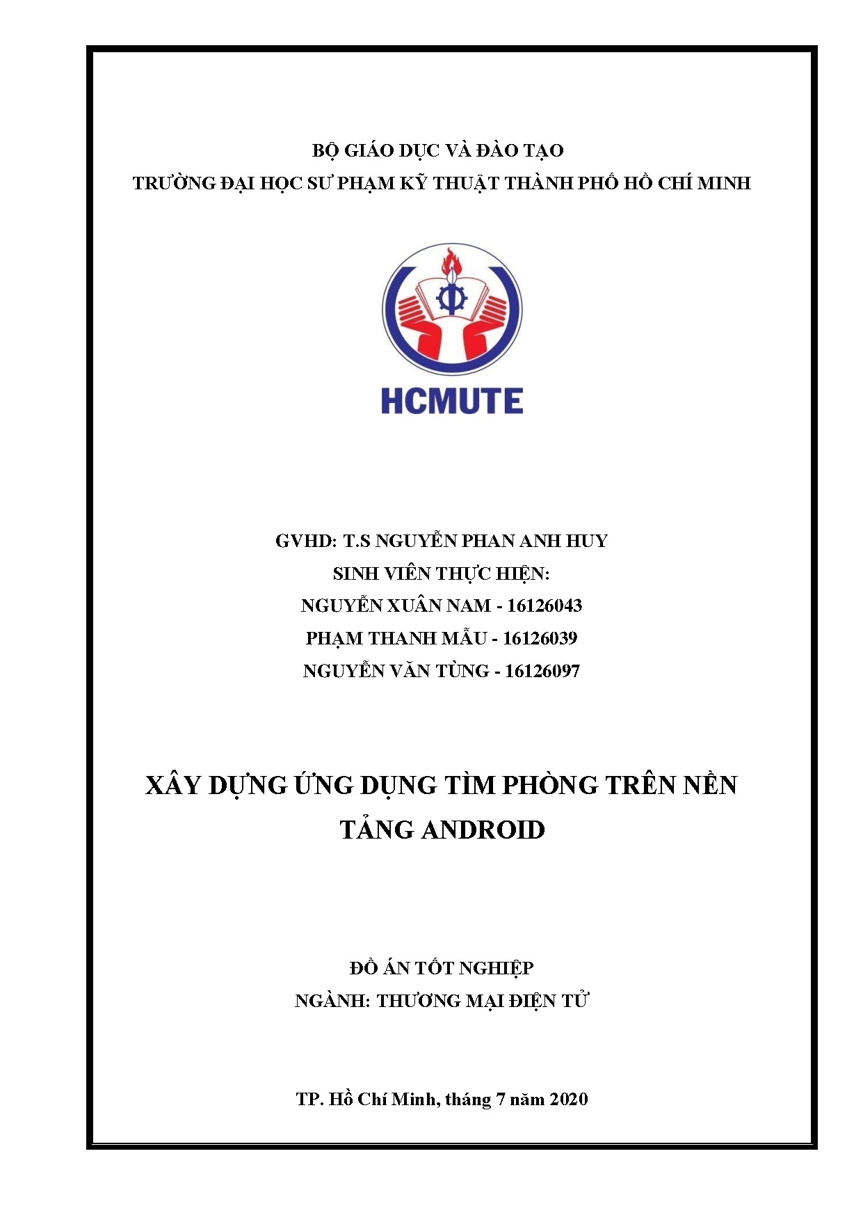 Đồ án tốt nghiệp - Xây dựng ứng dụng tìm phòng trên nền tảng Android