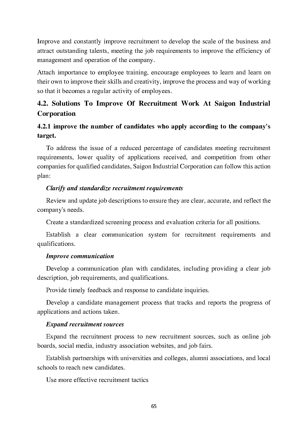 Đồ án tốt nghiệp - Improve the recruitment at SaiGon industrial corporation - Trang 76