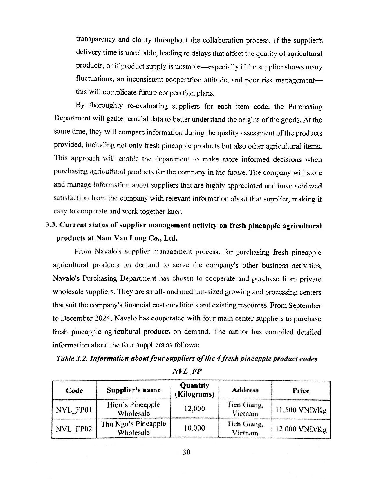 Đồ án tốt nghiệp - Improving supplier management activity on fresh pineapple agricultural PANVLCL - Trang 39