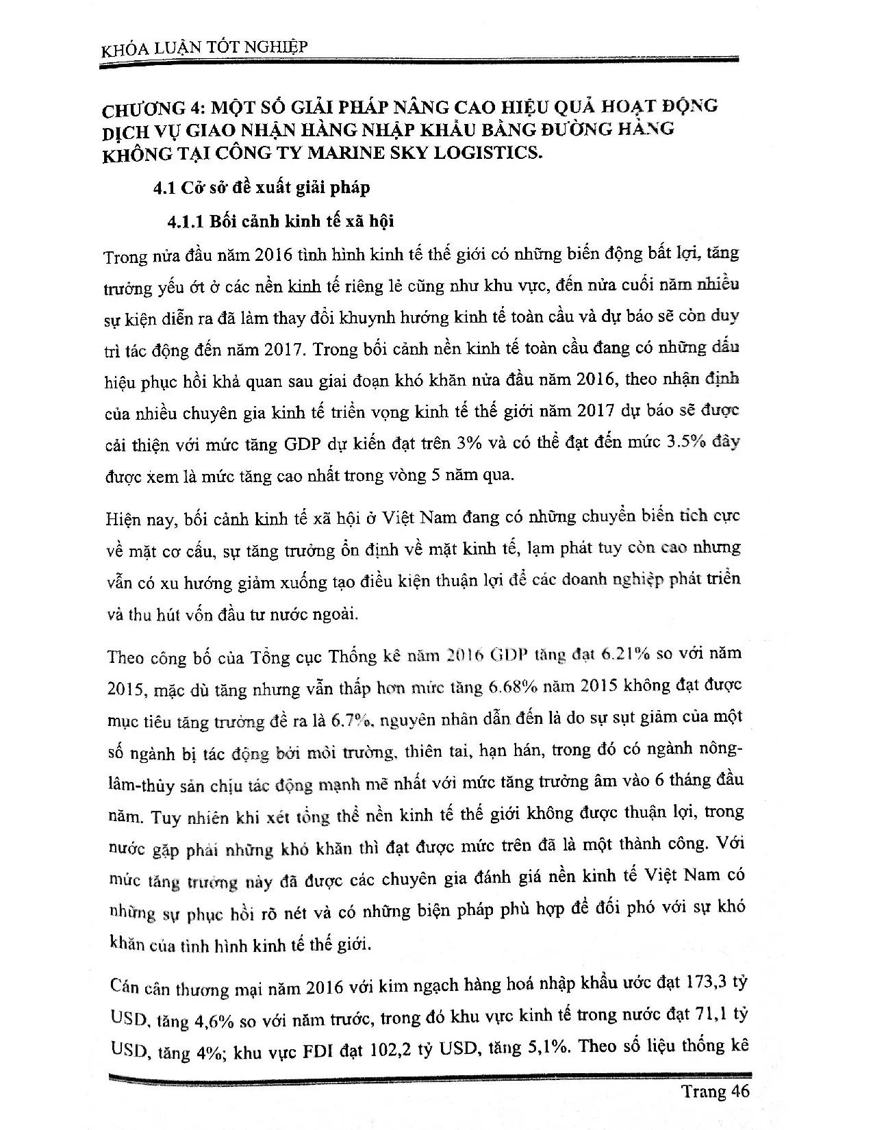 Đồ án tốt nghiệp - Nâng cao hiệu quả hoạt động dịch vụ giao nhận hàng nhập khẩu bằng đường HKTCTMSL - Trang 56