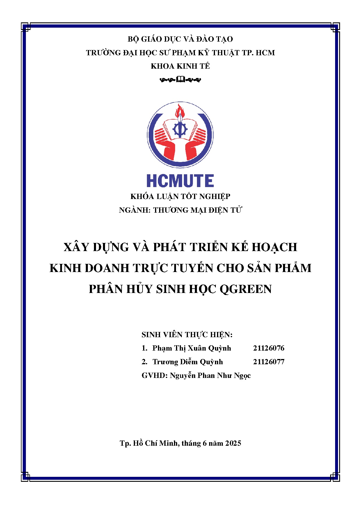 Đồ án tốt nghiệp - Xây dựng và phát triển kế hoạch kinh doanh trực tuyến cho sản phẩm phân hủy SHQ