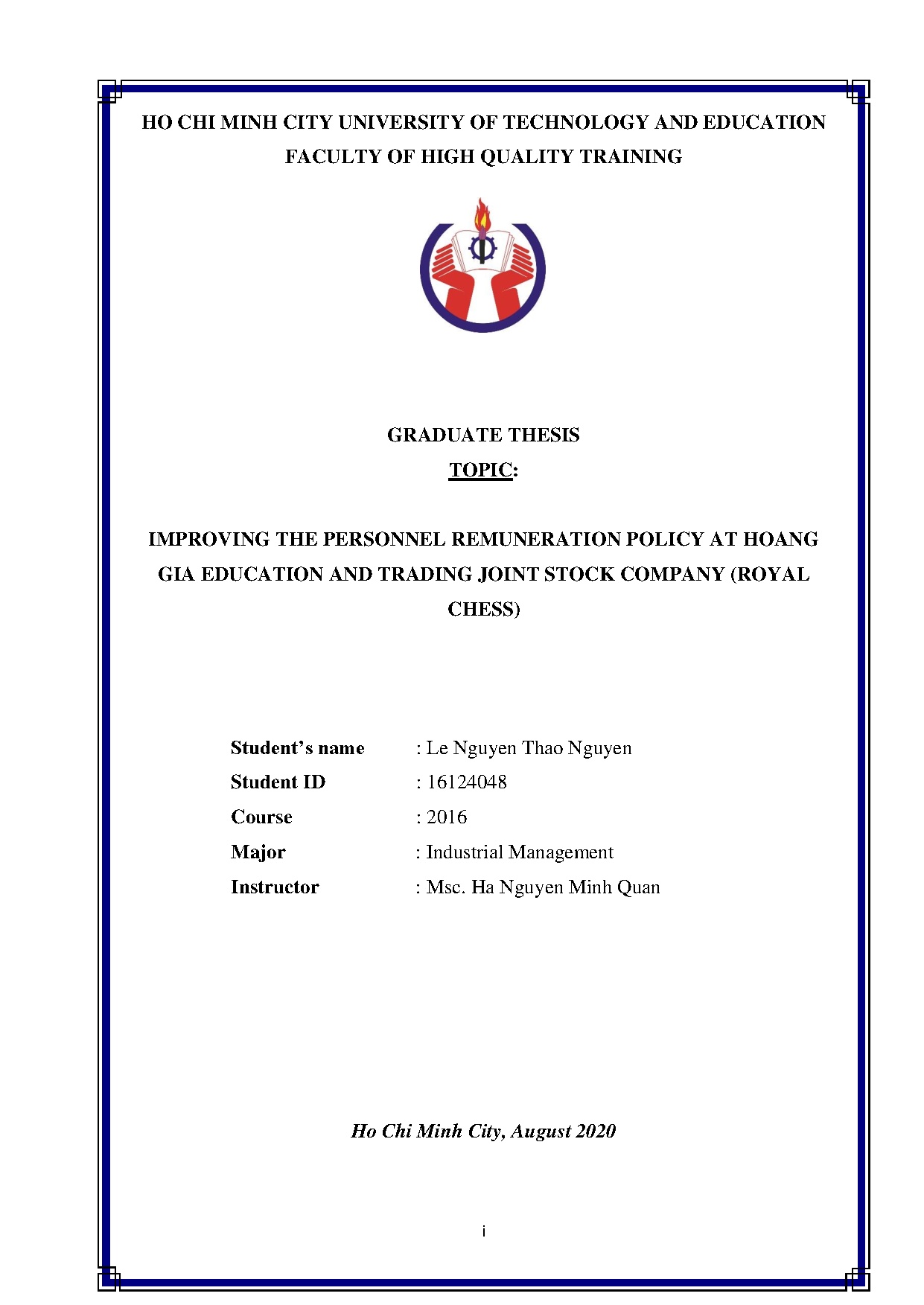 Đồ án tốt nghiệp - Improving the personnel remuneration policy at Hoang Gia education and TJSC ( C .