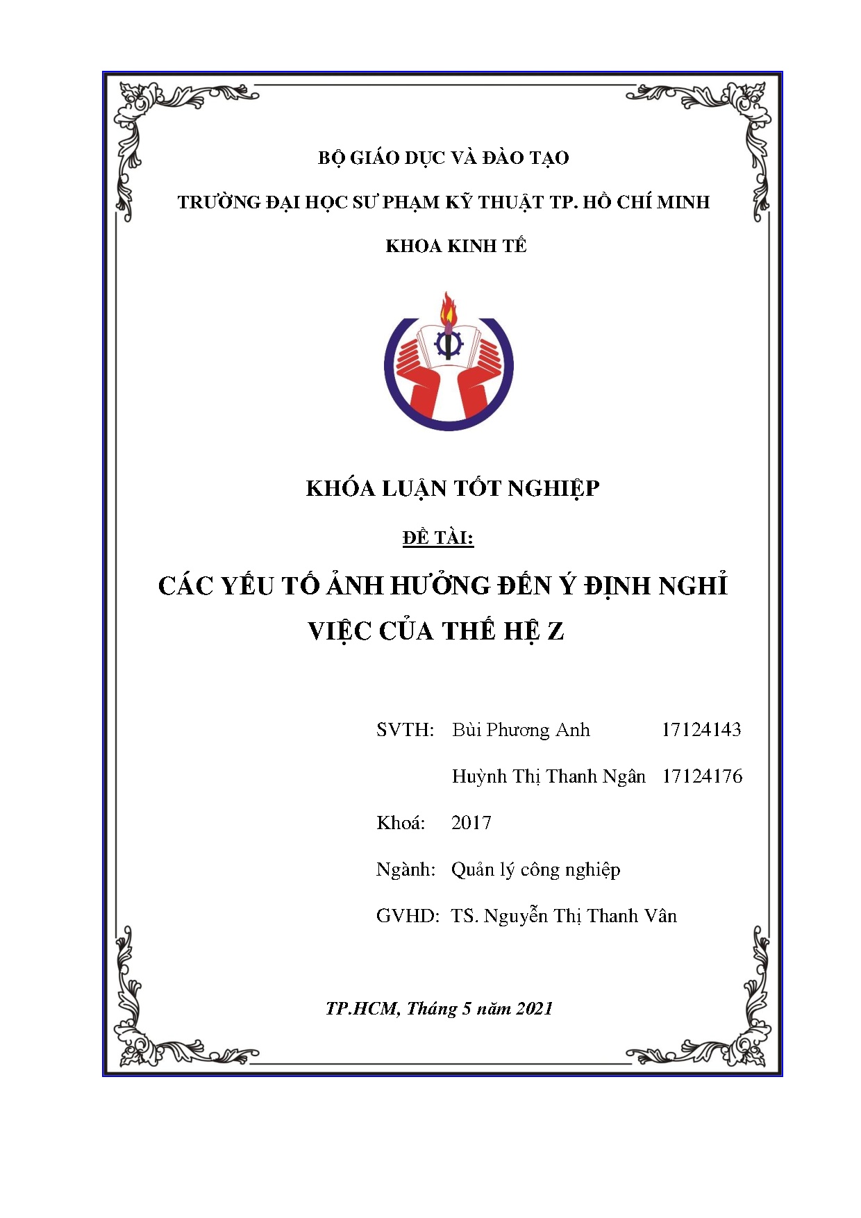 Đồ án tốt nghiệp - Các yếu tố ảnh hưởng đến ý định nghỉ việc của thế hệ Z