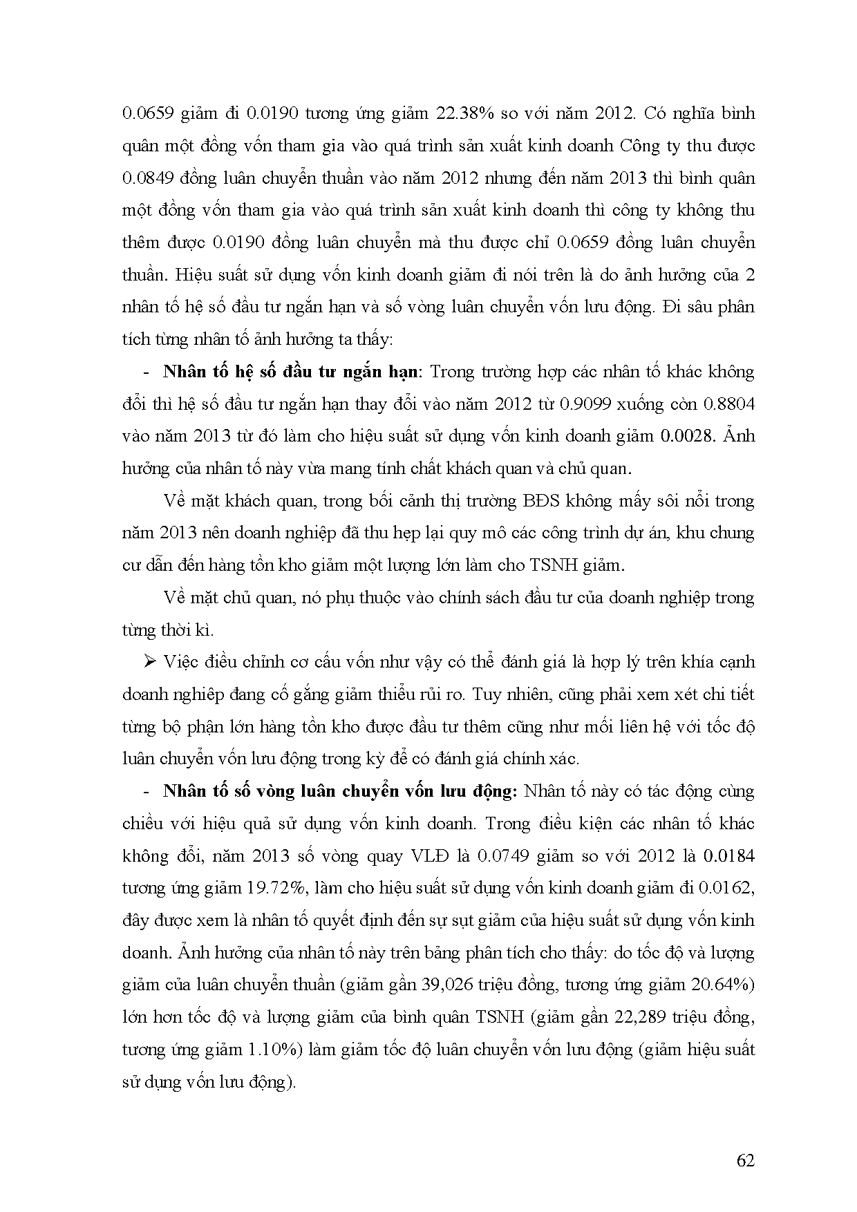 Đồ án tốt nghiệp - Phân tích tình hình sử dụng vốn tại Công ty TNHH Một thành viên Xây dựng và KDNPN - Trang 71