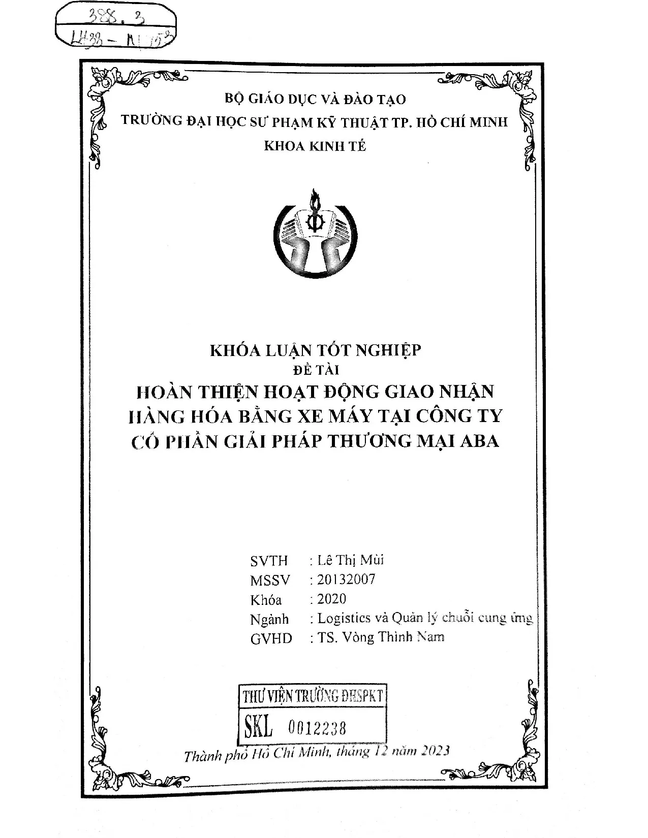 Đồ án tốt nghiệp - Hoàn thiện hoạt động giao nhận hàng hóa bằng xe máy tại Công ty Cổ phần Giải PTMA