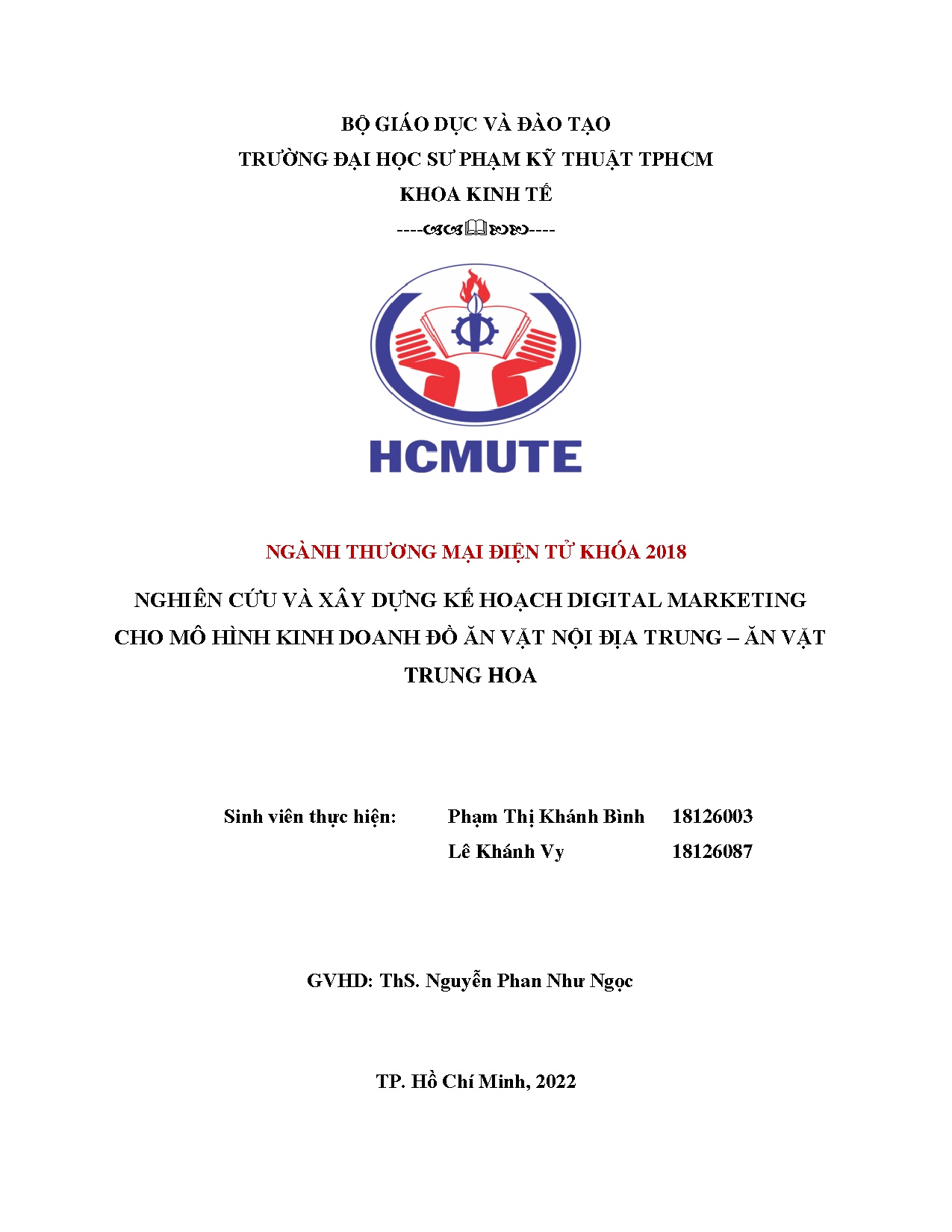 Đồ án tốt nghiệp - Nghiên cứu và xây dựng kế hoạch Digital Marketing cho mô hình kinh DĐĂVNĐT - ĂVTH