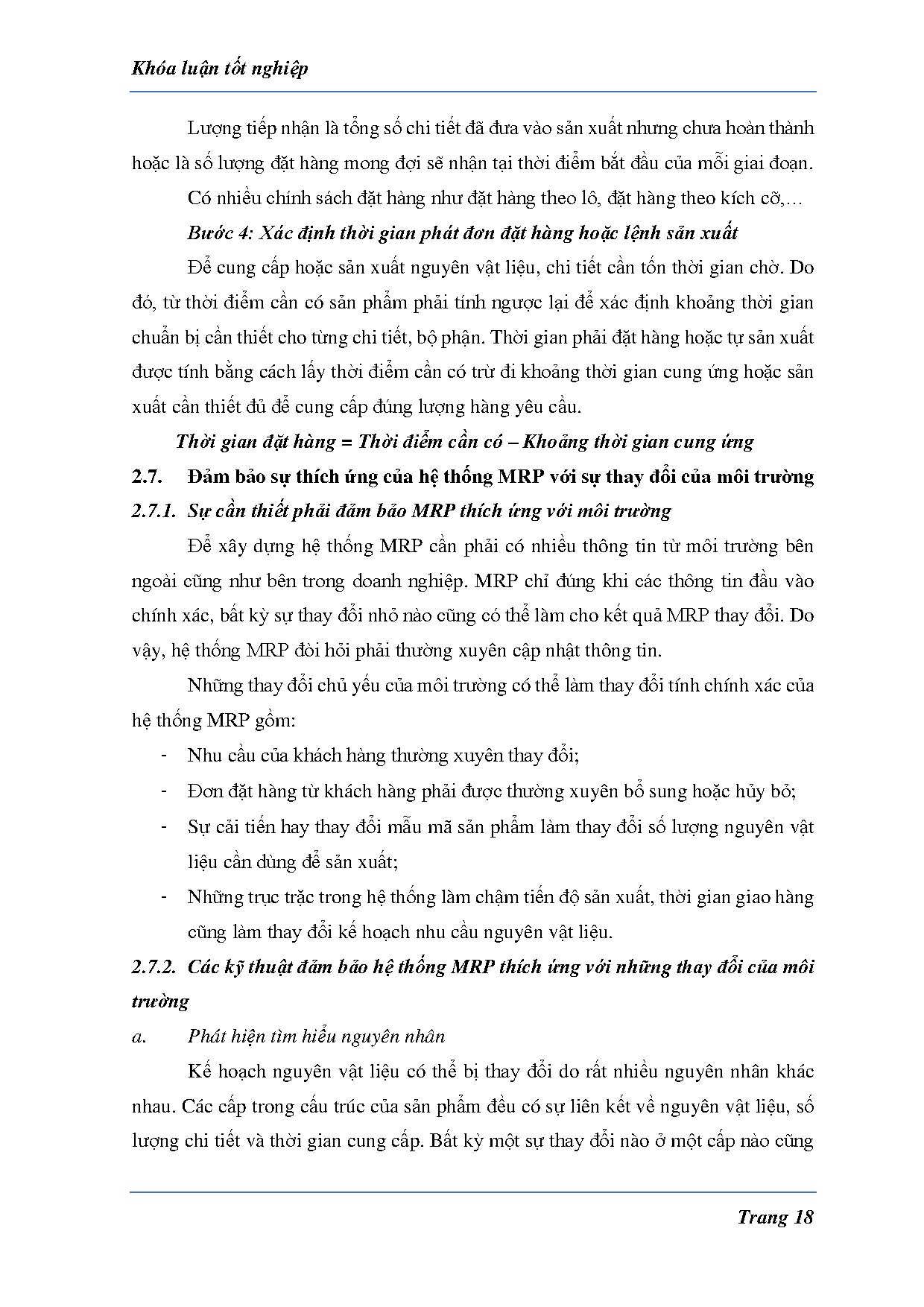 Đồ án tốt nghiệp - Hoàn thiện công tác hoạch định nhu cầu nguyên vật liệu may bộ BGSTCNBDCTT - - LT - Trang 26