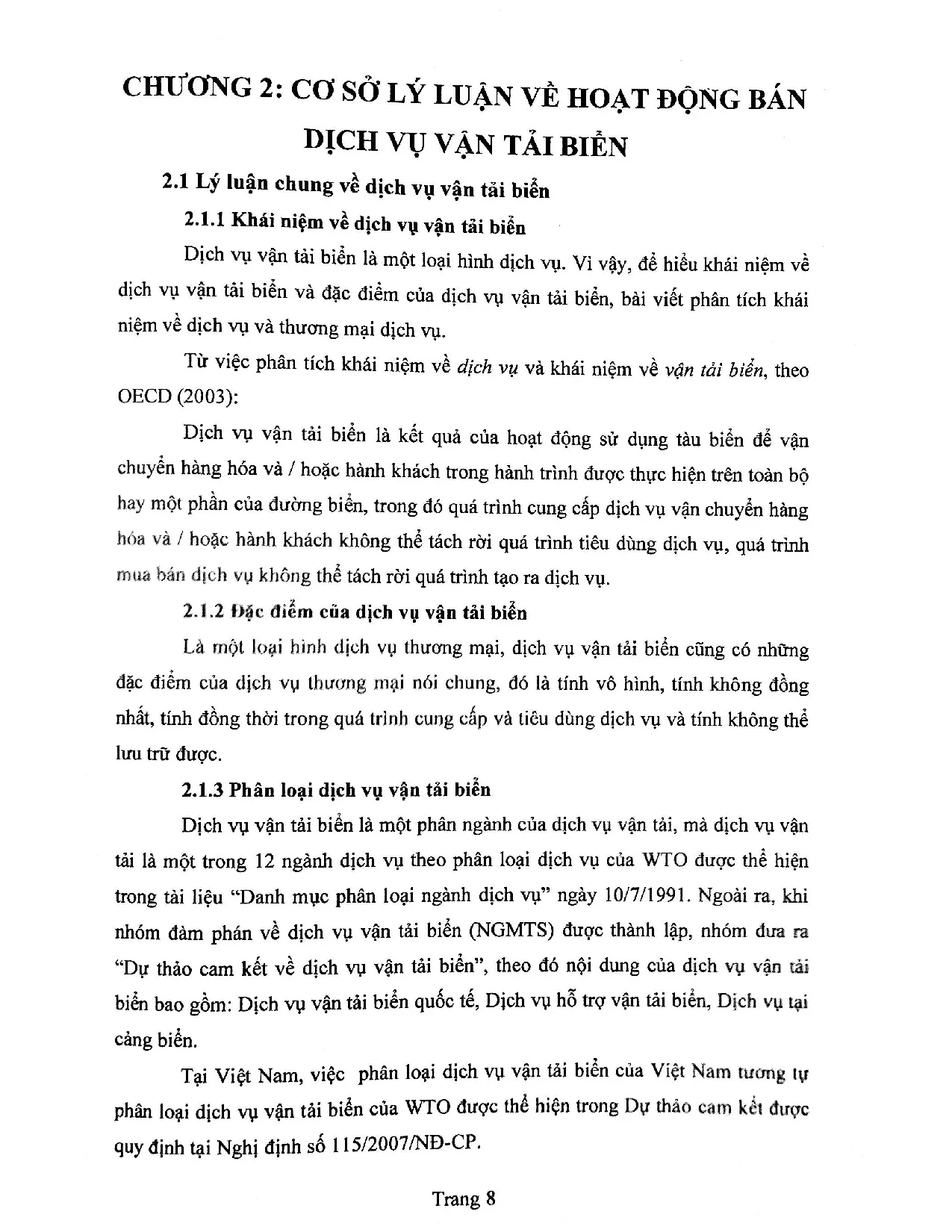 Đồ án tốt nghiệp - Hoàn thiện hoạt động bán dịch vụ vận tải biển tại Công ty TNHH Vận TVTVTCCNHCM ( - Trang 19