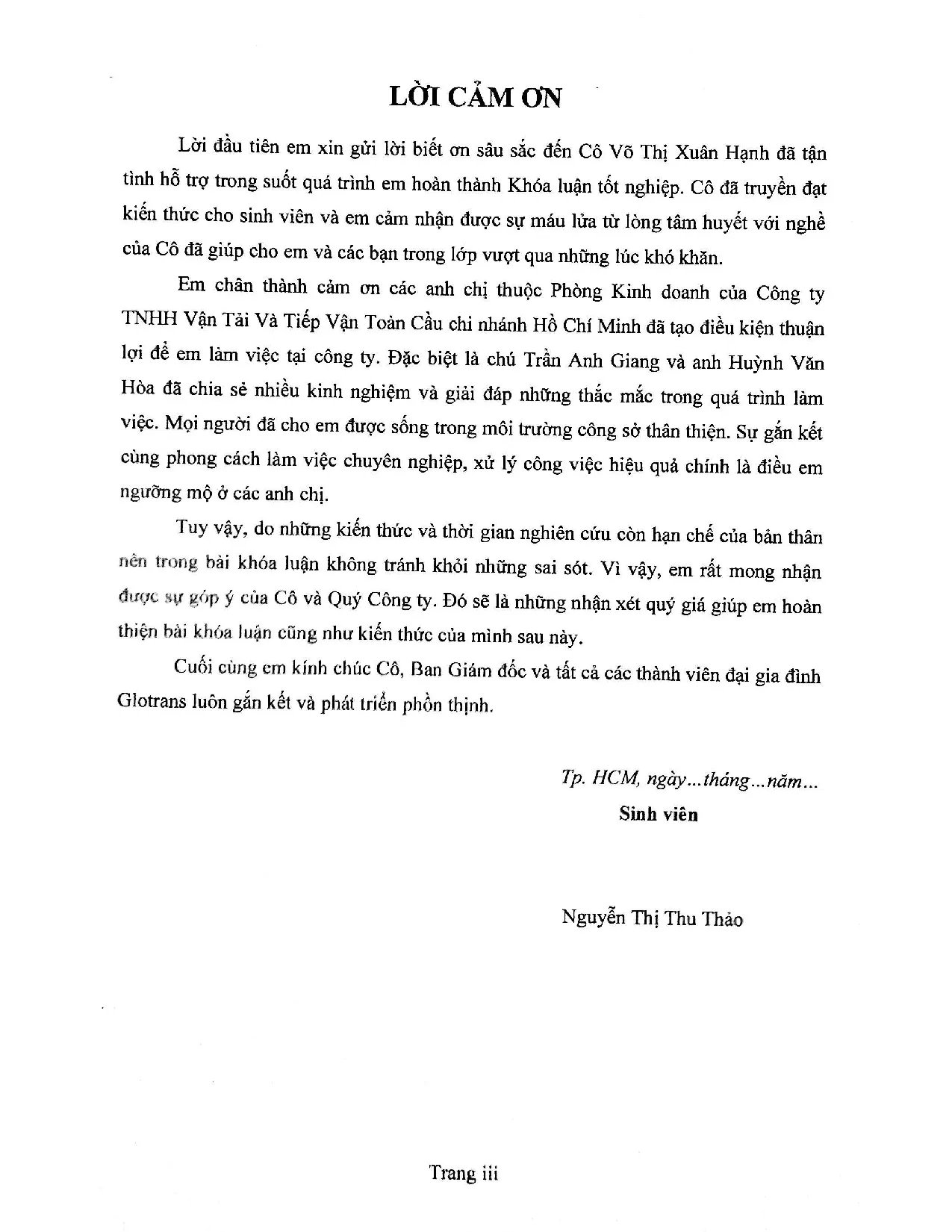 Đồ án tốt nghiệp - Hoàn thiện hoạt động bán dịch vụ vận tải biển tại Công ty TNHH Vận TVTVTCCNHCM ( - Trang 4