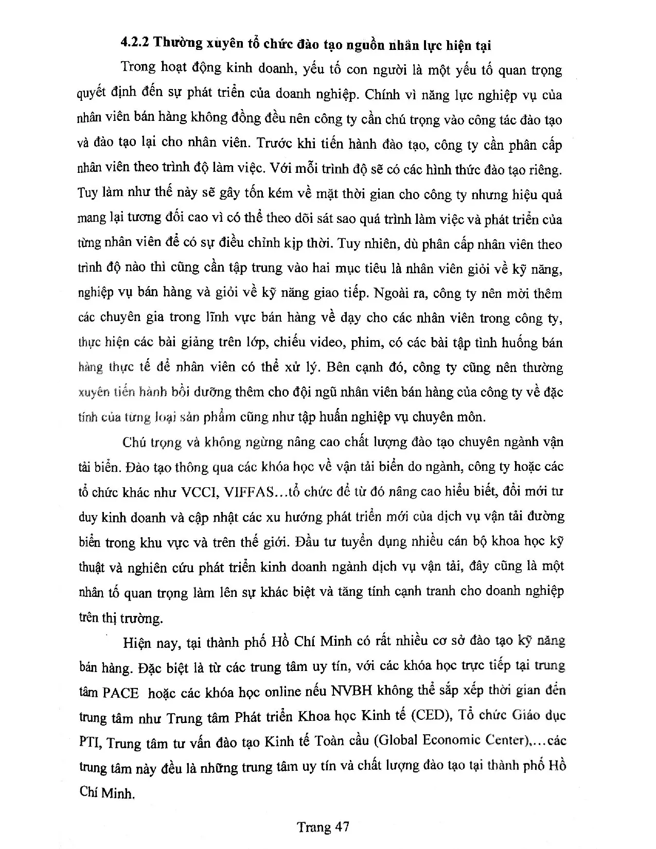 Đồ án tốt nghiệp - Hoàn thiện hoạt động bán dịch vụ vận tải biển tại Công ty TNHH Vận TVTVTCCNHCM ( - Trang 58