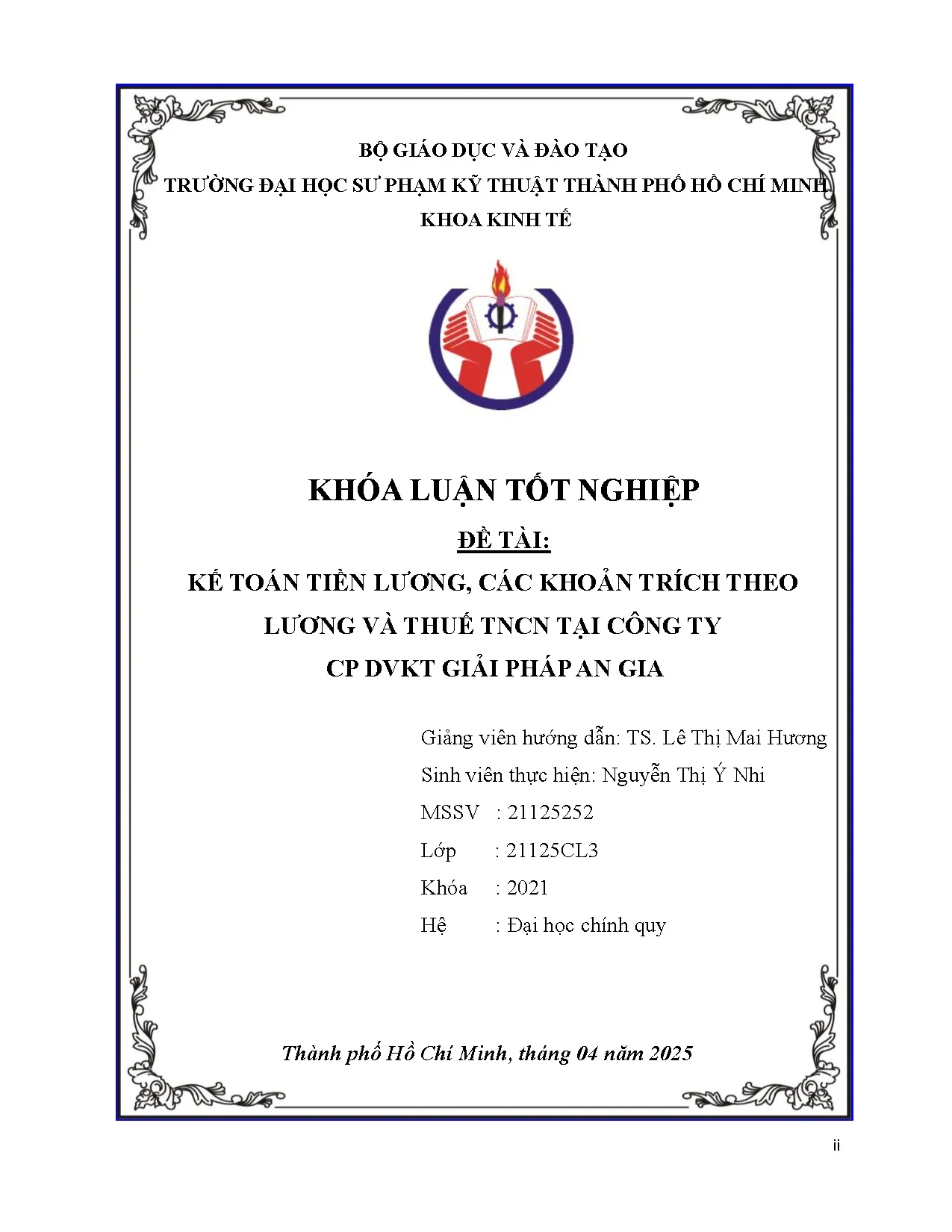Đồ án tốt nghiệp - Kế toán tiền lương, các khoản trích theo lương và thuế TNTC tại Công ty CP DGPAG - Trang 2