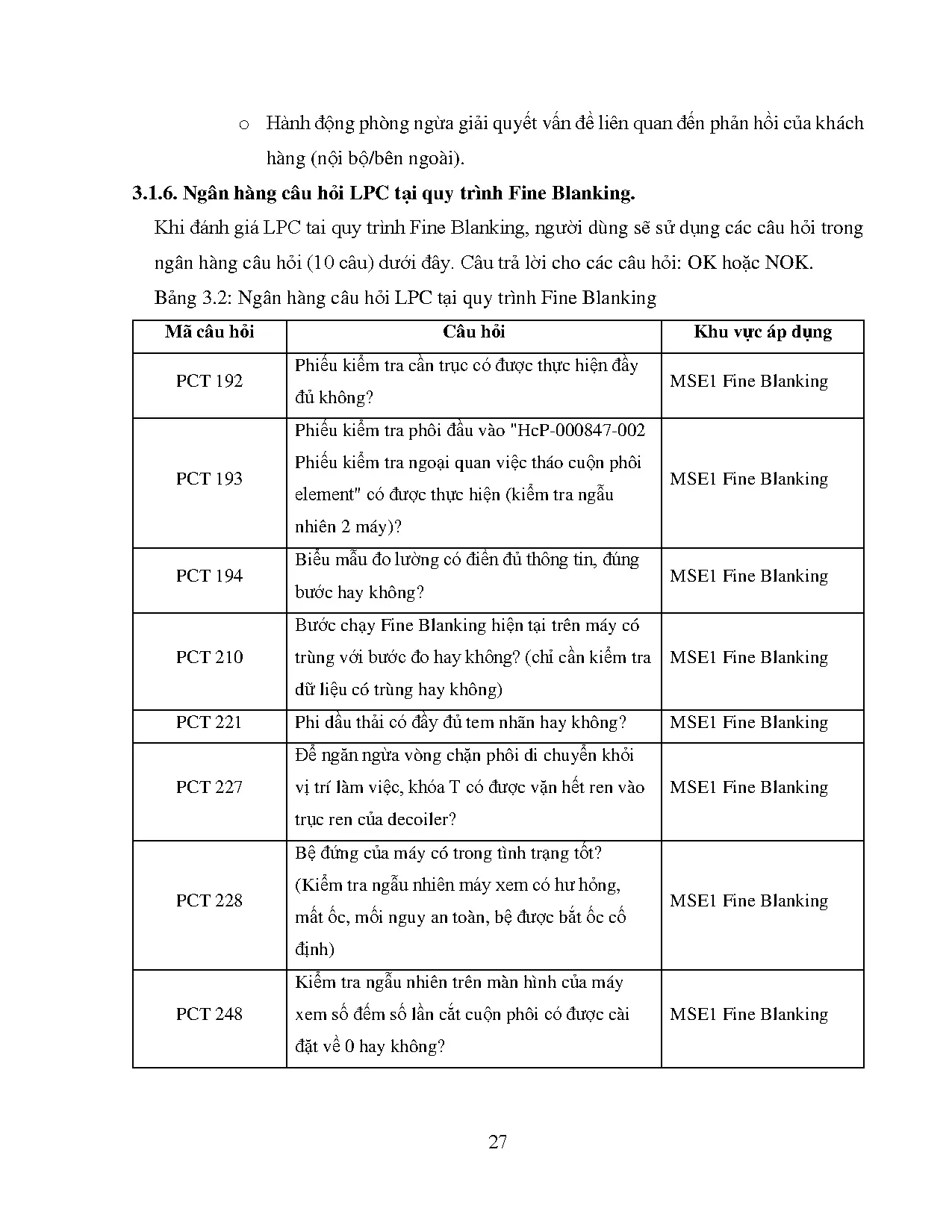 Đồ án tốt nghiệp - Tối ưu hóa hoạt động đánh giá Layer Process Confirmation tại Quy trình Fine BM 1 - Trang 39