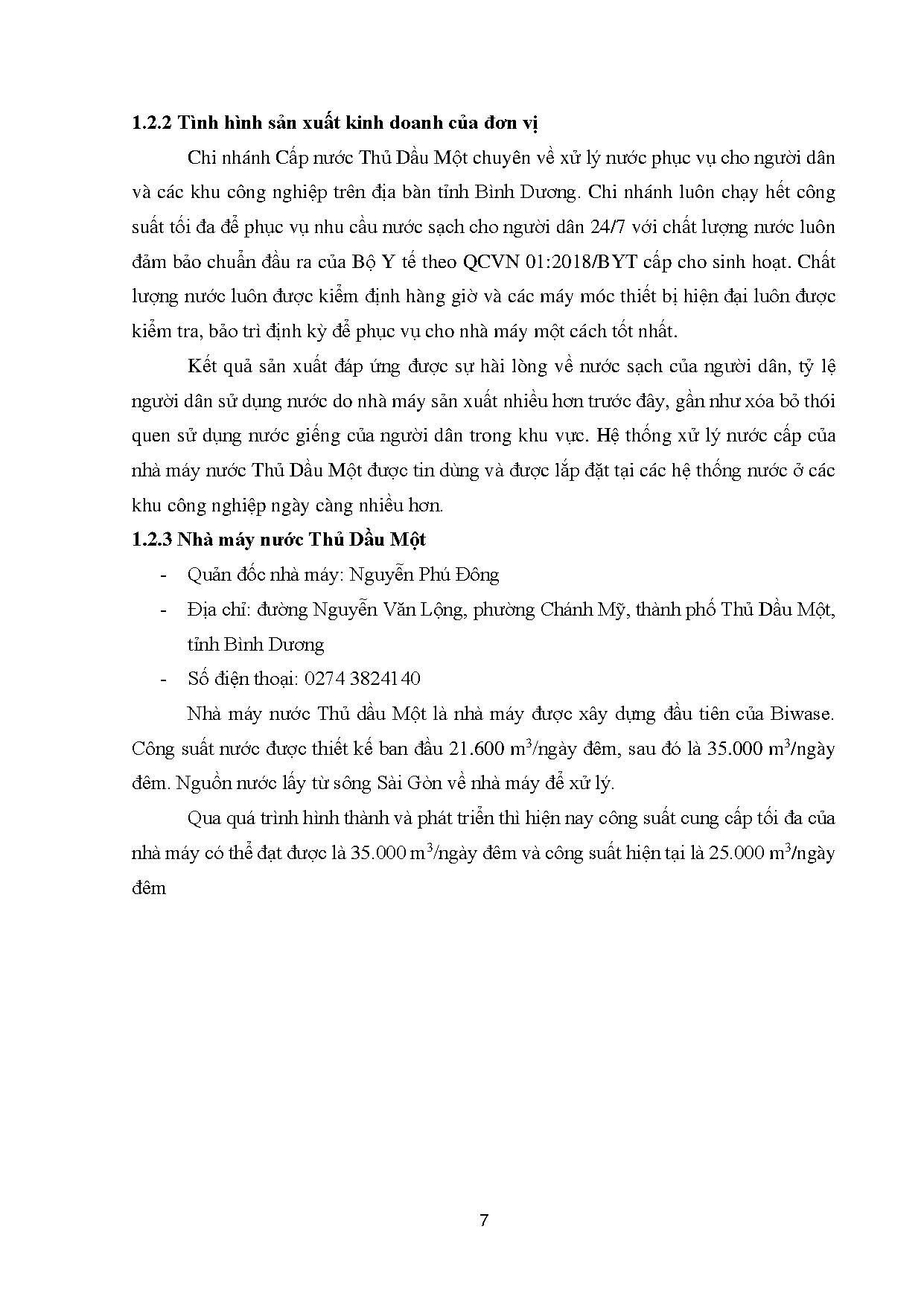 Đồ án tốt nghiệp - Phân tích thực trạng kiểm soát chất lượng nước tại nhà máy nước Thủ Dầu Một - Trang 18