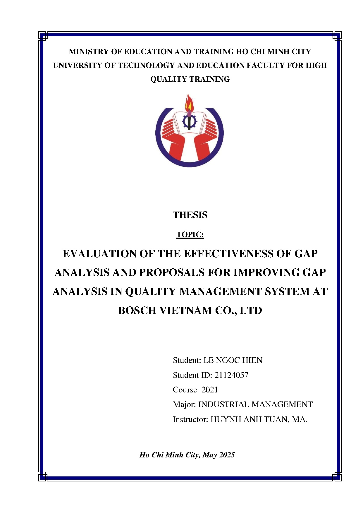 Đồ án tốt nghiệp - Evaluation of the effectiveness of gap analysis and proposals for IGAIQMSABVCL