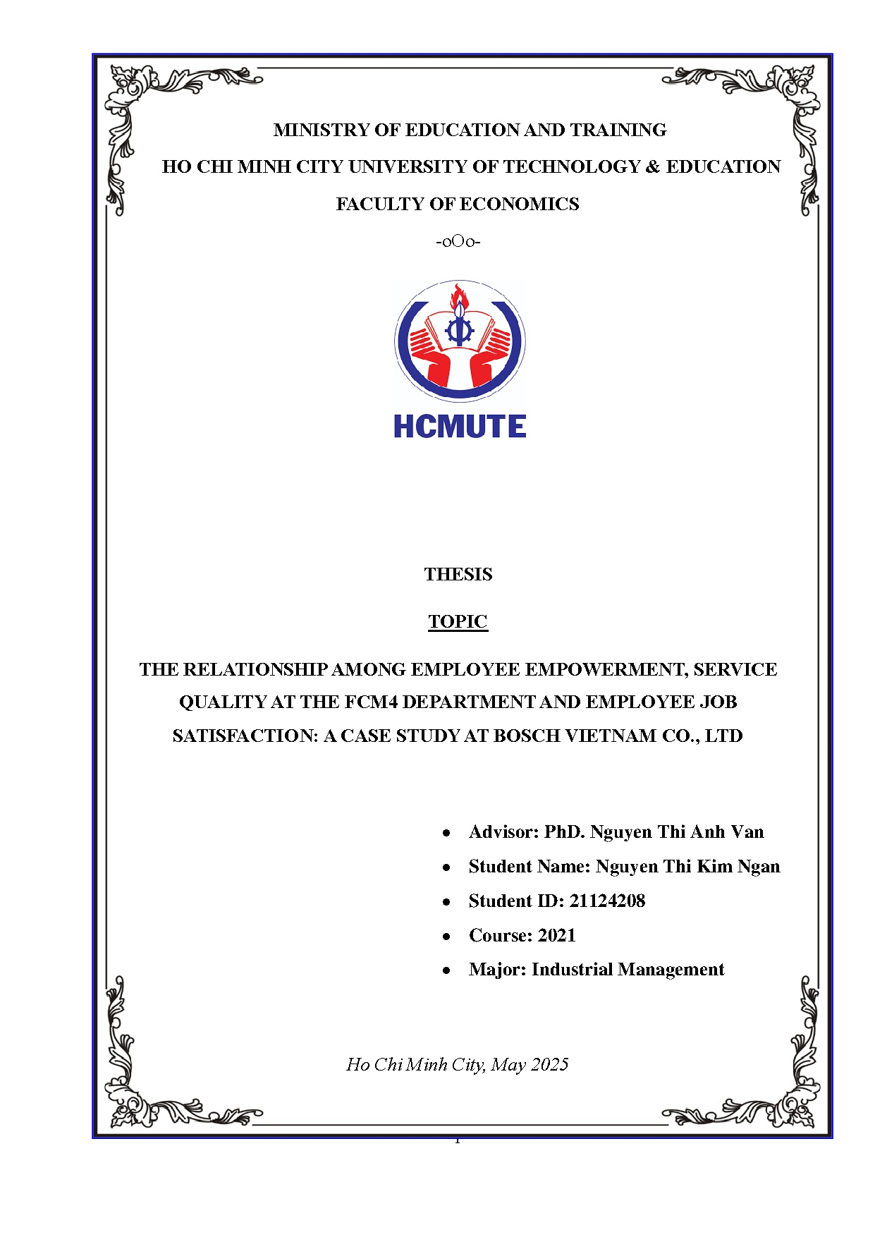 Đồ án tốt nghiệp - The relationship among employee empowerment, service quality at TFDAEJS a CSABVCL