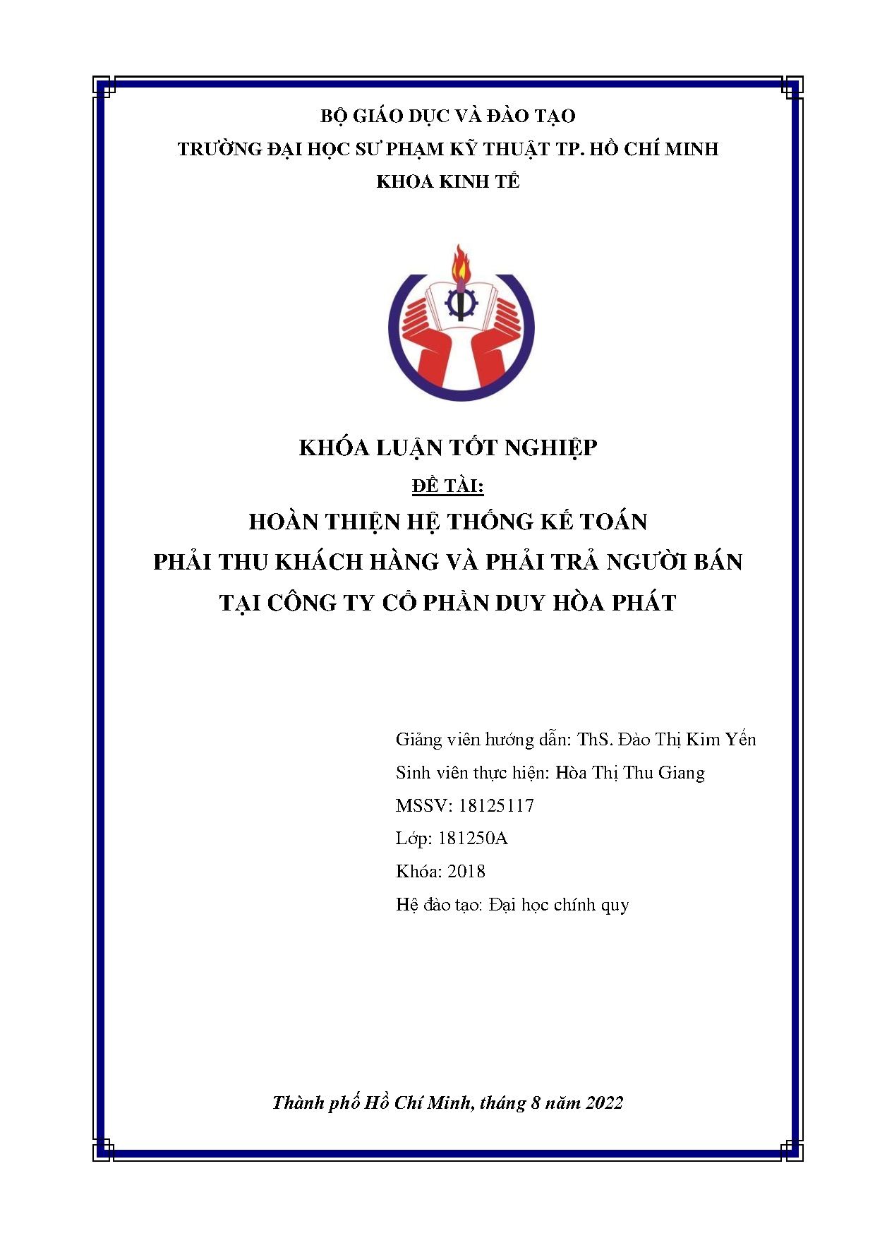 Đồ án tốt nghiệp - Hoàn thiện hệ thống kế toán phải thu khách hàng và phải trả người bán tại CTCPDHP