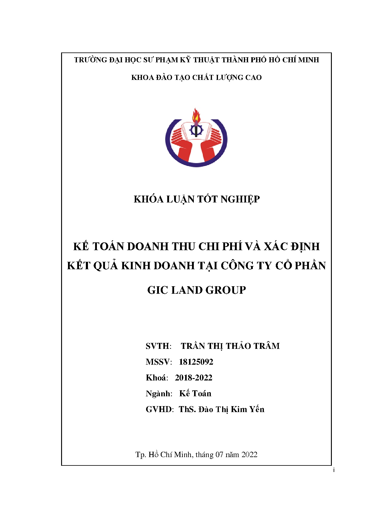 Đồ án tốt nghiệp - Kế toán doanh thu chi phí và xác định kết quả kinh doanh tại Công ty cổ phần GLG