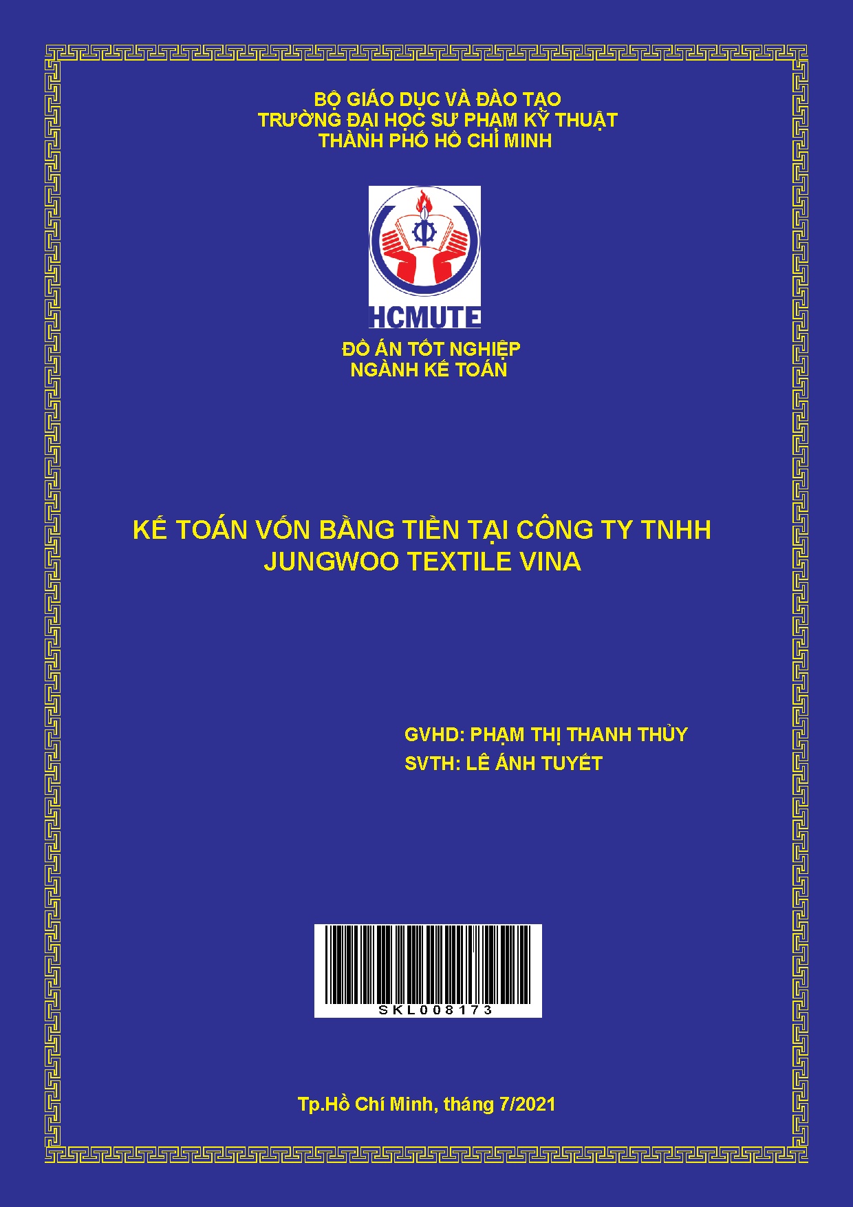 Đồ án tốt nghiệp - Kế toán vốn bằng tiền tại Công ty TNHH JungWoo Textile Vina