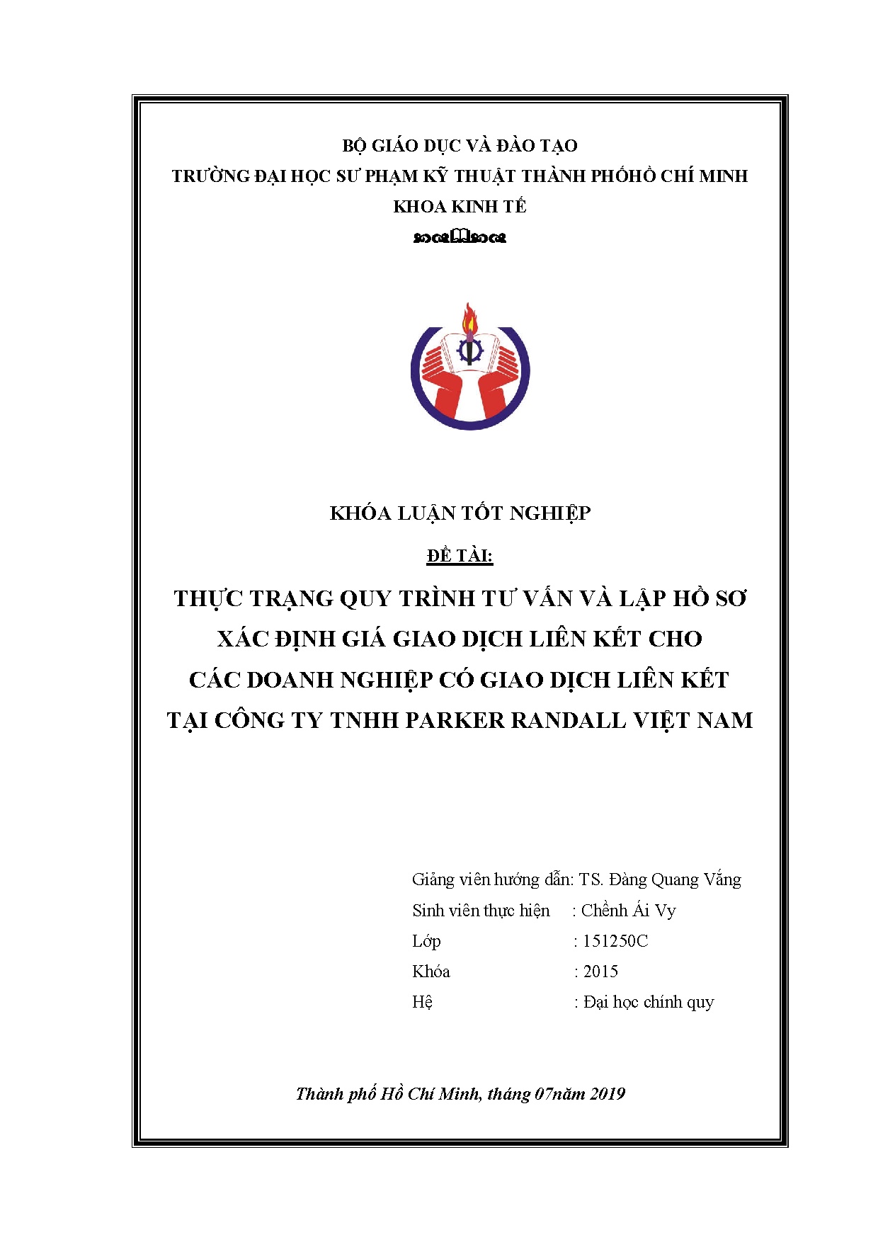 Đồ án tốt nghiệp - Thực trạng quy trình tư vấn và lập hồ sơ xác định giá giao DLKCCDNCGDLKTCTTPRVN