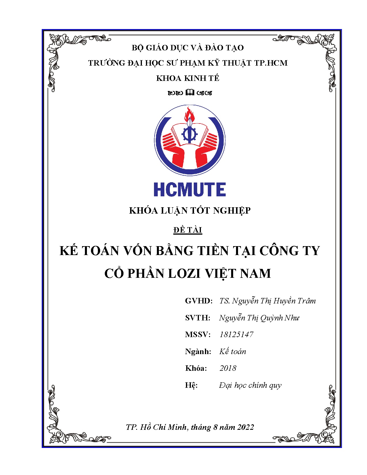 Đồ án tốt nghiệp - Kế toán vốn bằng tiền tại Công ty Cổ phần Lozi Việt Nam