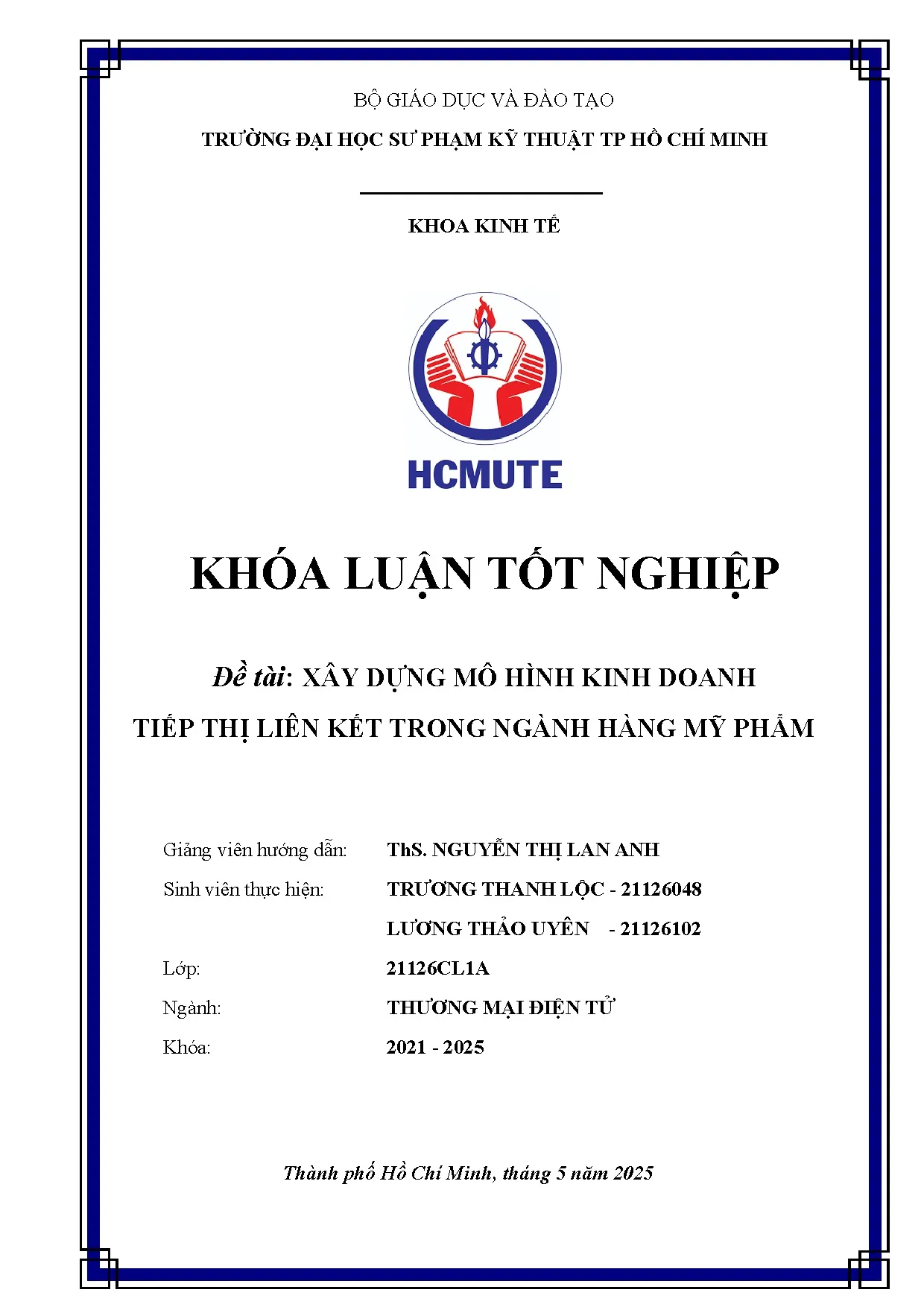 Đồ án tốt nghiệp - Xây dựng mô hình kinh doanh tiếp thị liên kết trong ngành hàng mỹ phẩm