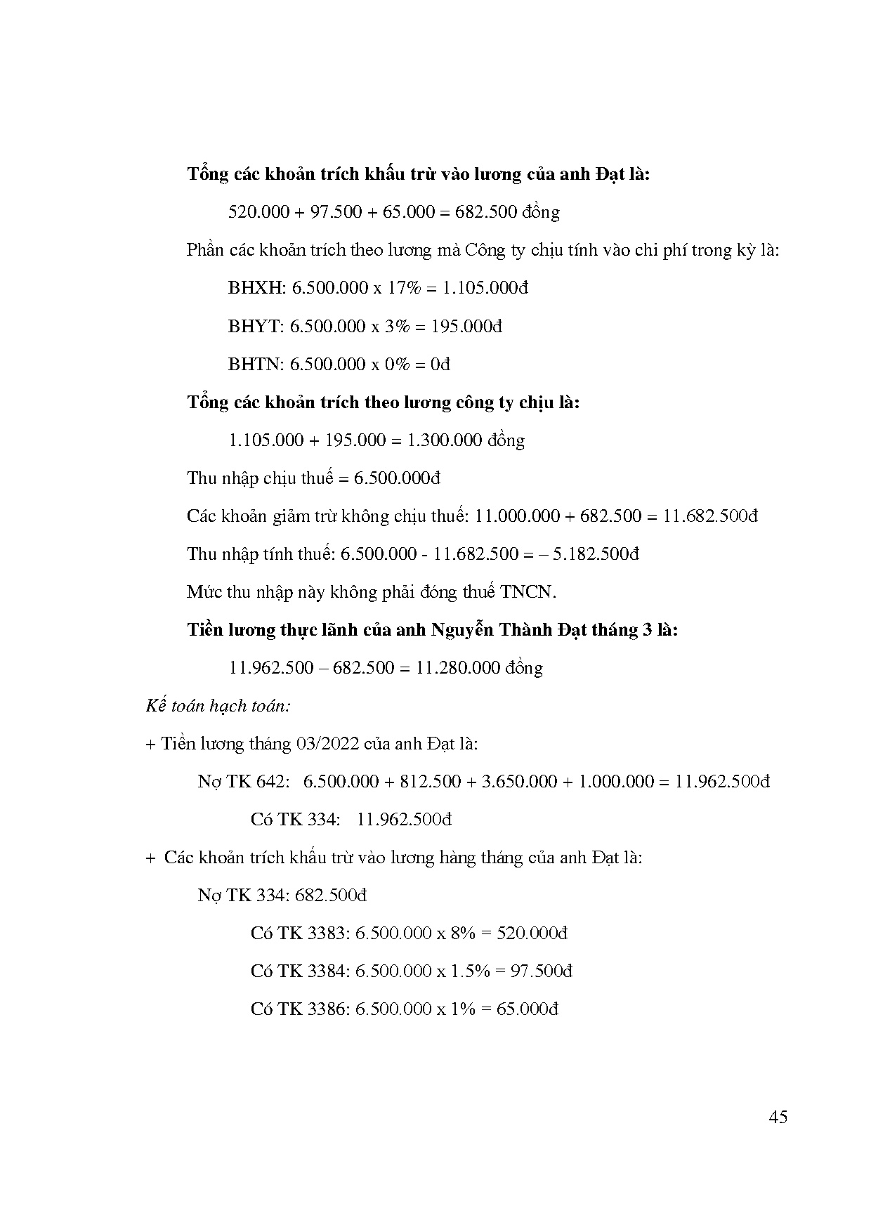 Đồ án tốt nghiệp - Kế toán tiền lương và các khoản trích theo lương tại Công ty TNHH TM DV Ý Cường T - Trang 60