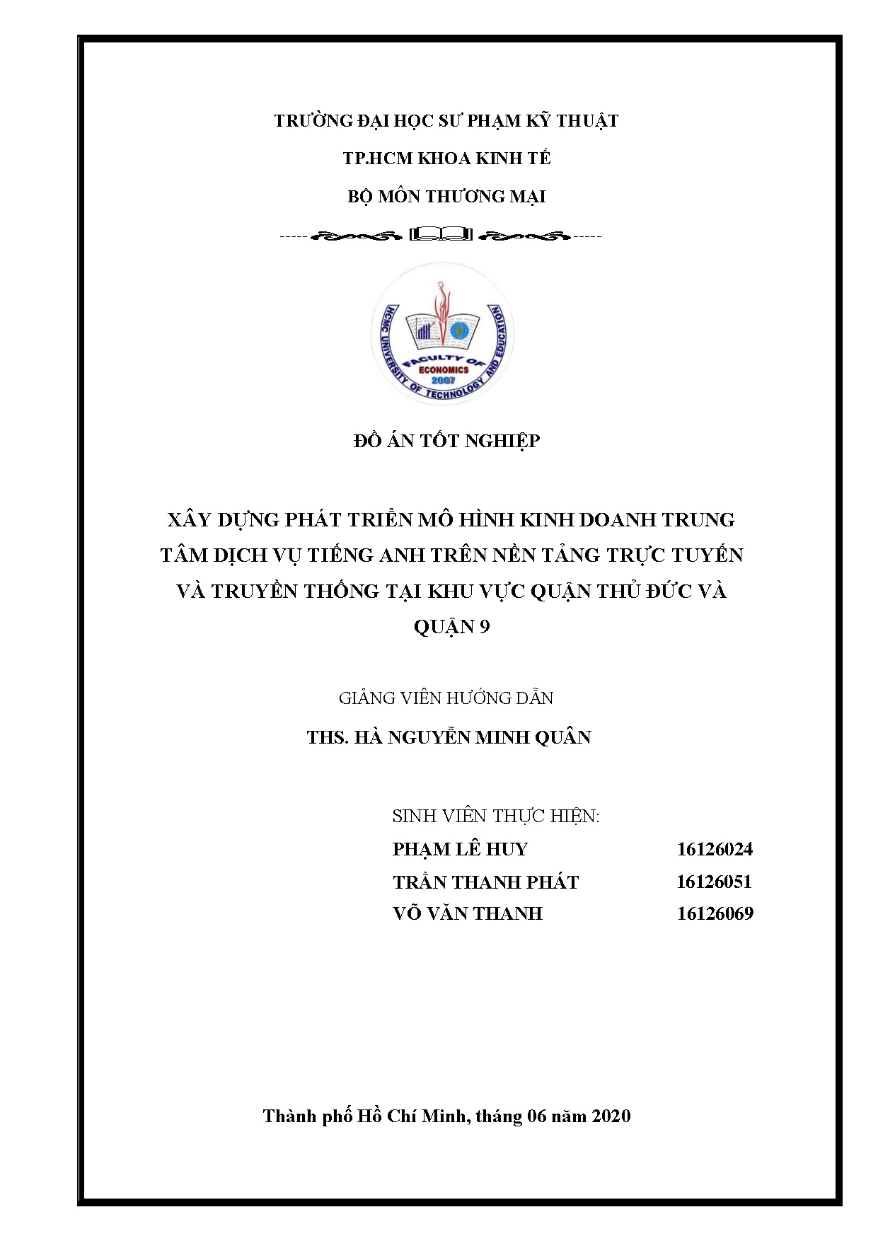 Đồ án tốt nghiệp - Xây dựng phát triển mô hình kinh doanh Trung tâm dịch vụ tiếng Anh TNTTTVTTT .