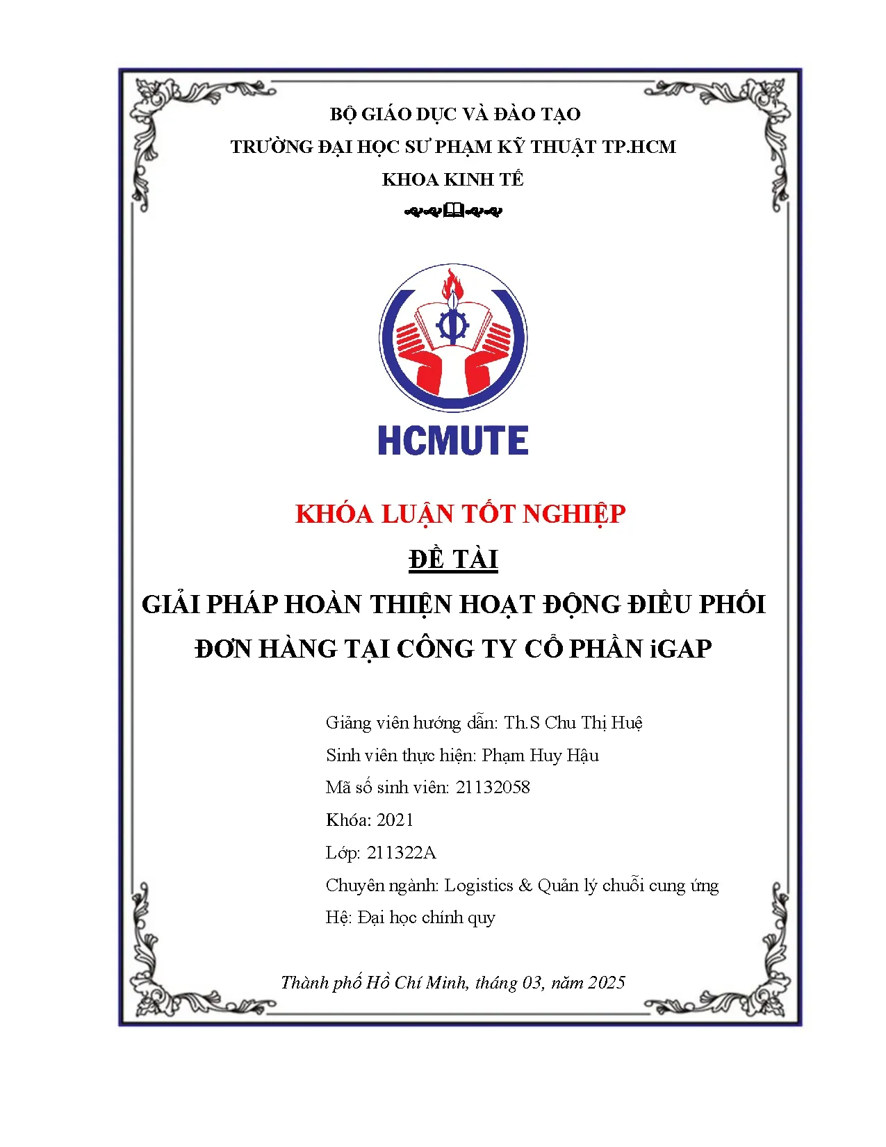 Đồ án tốt nghiệp - Giải pháp hoàn thiện hoạt động điều phối đơn hàng tại công ty Cổ phần IGAP