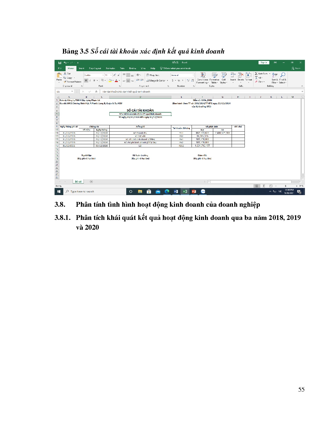 Đồ án tốt nghiệp - Kế toán doanh thu, chi phí và xác định kết quả kinh doanh tại Công ty TNHH XDPL - Trang 73