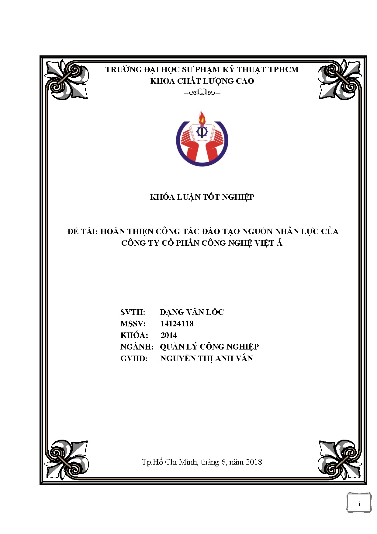 Đồ án tốt nghiệp - Hoàn thiện công tác đào tạo nguồn nhân lực của Công ty cổ phần Công nghệ Việt Á