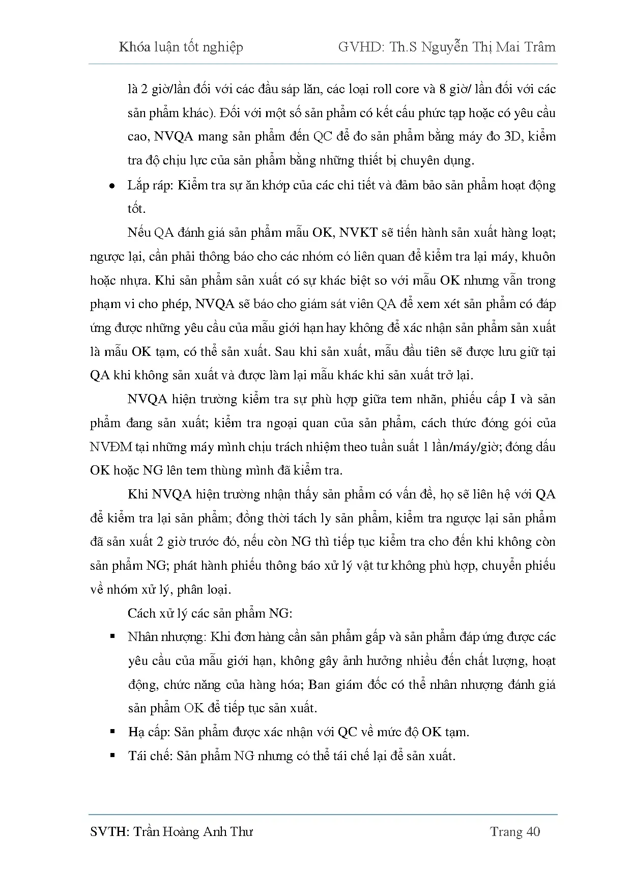 Đồ án tốt nghiệp - Nâng cao hiệu quả hoạt động kiểm soát chất lượng tại bộ phận ép nhựa - CTTCNPVNĐ - Trang 50