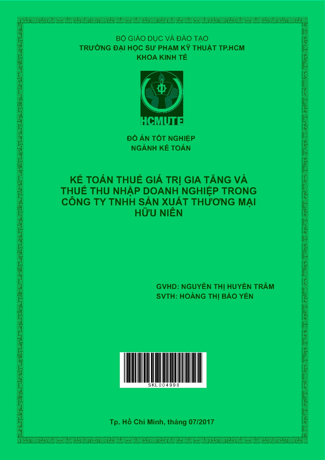 Đồ án tốt nghiệp - Kế toán thuế giá trị gia tăng và thuế thu nhập doanh nghiệp trong Công TTSXTMHNĐ