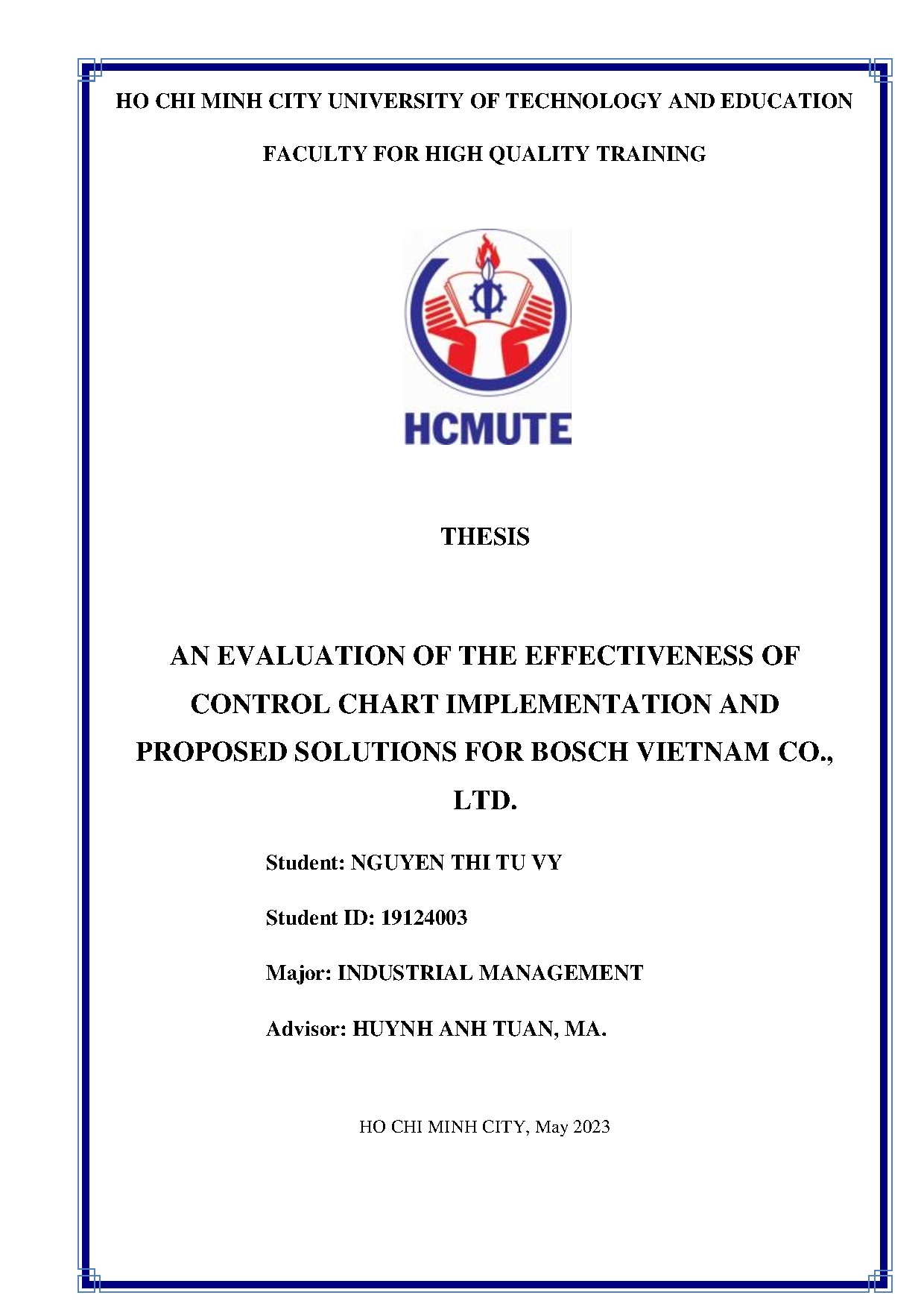 Đồ án tốt nghiệp - An evaluation of the effectiveness of control chart implementation and PSFBVCL